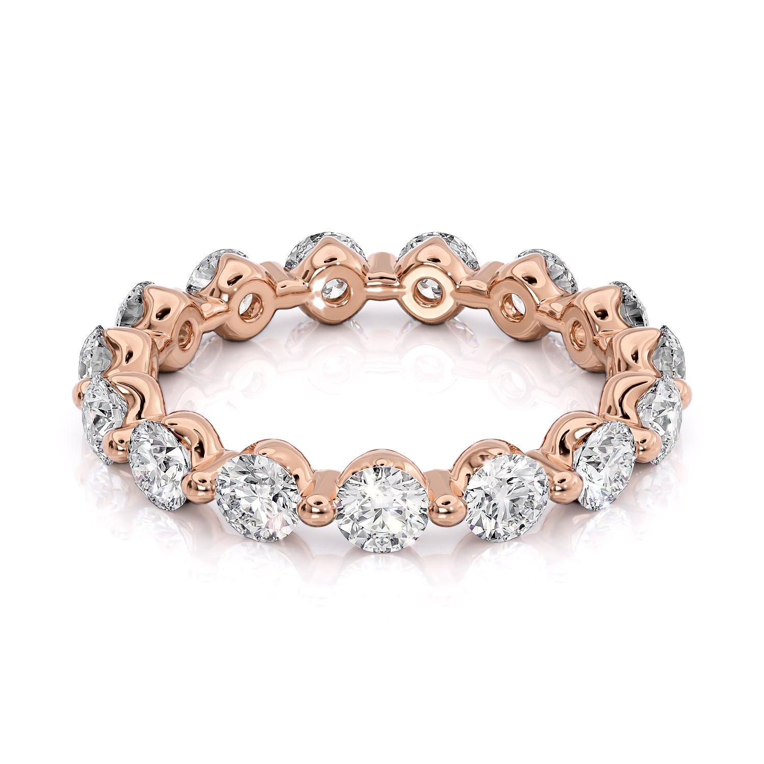 2ct Demetria Round Cut Moissanite Ring - Rose Gold