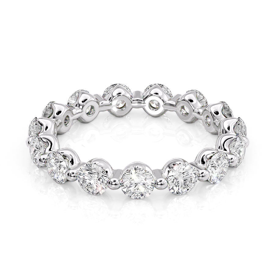 2ct Demetria Round Cut Moissanite Ring - Silver