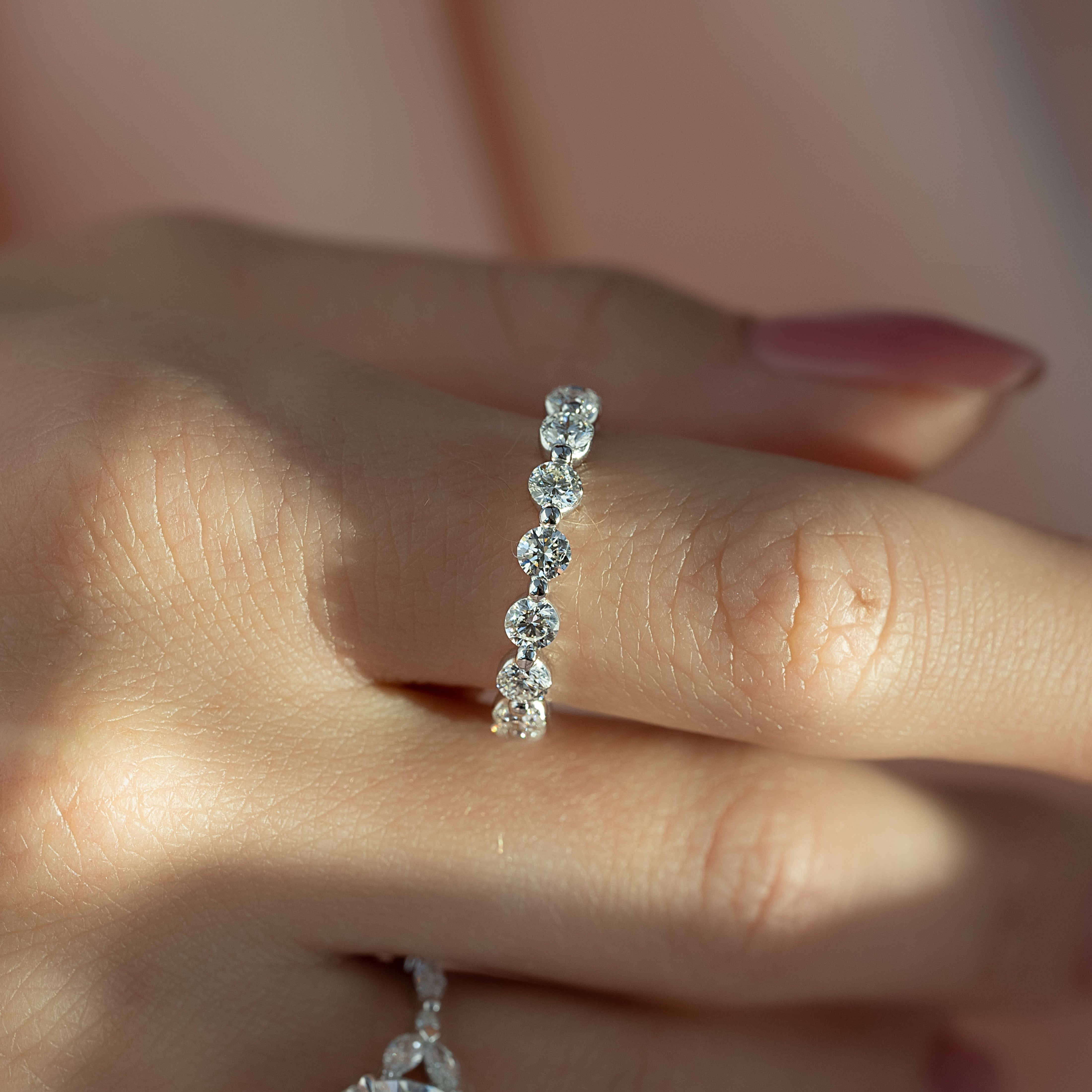 2ct Demetria Round Cut Moissanite Ring - Silver
