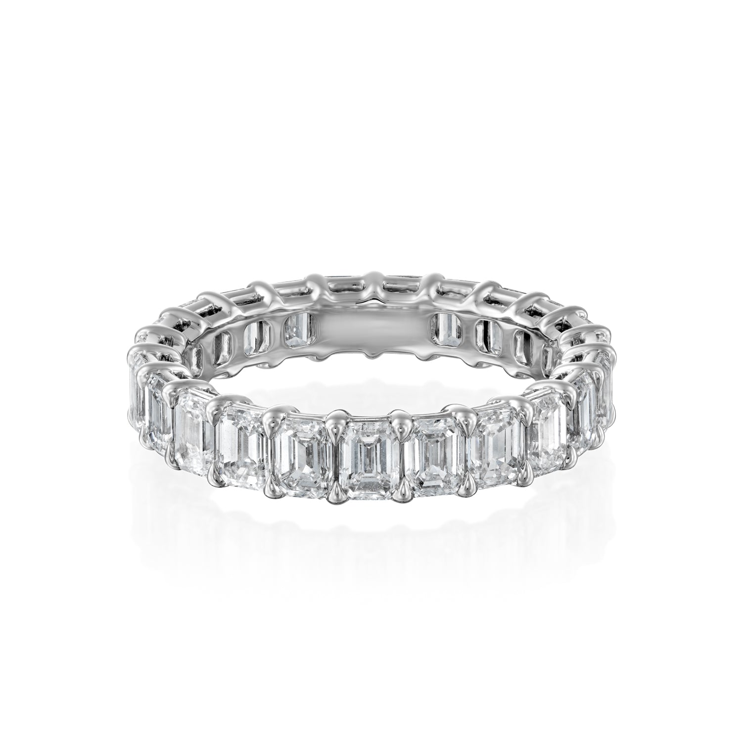 3.5ct Nara Emerald Cut Moissanite Ring - Silver
