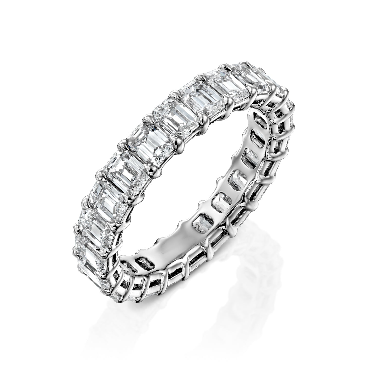 3.5ct Nara Emerald Cut Moissanite Ring - Silver