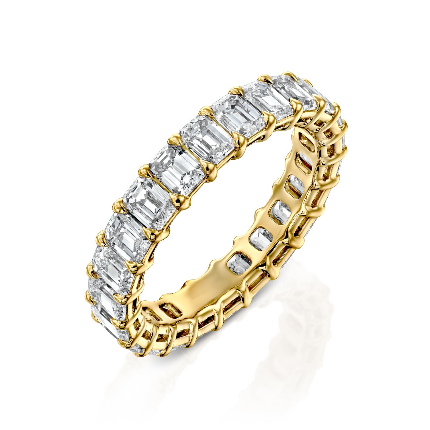 3.5ct Nara Emerald Cut Moissanite Ring - Gold
