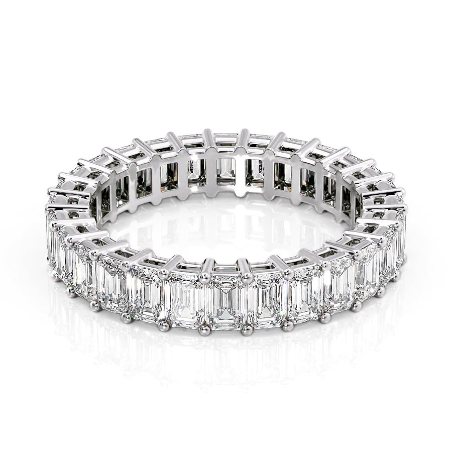 4ct Callida Emerald Cut Moissanite Ring - Silver