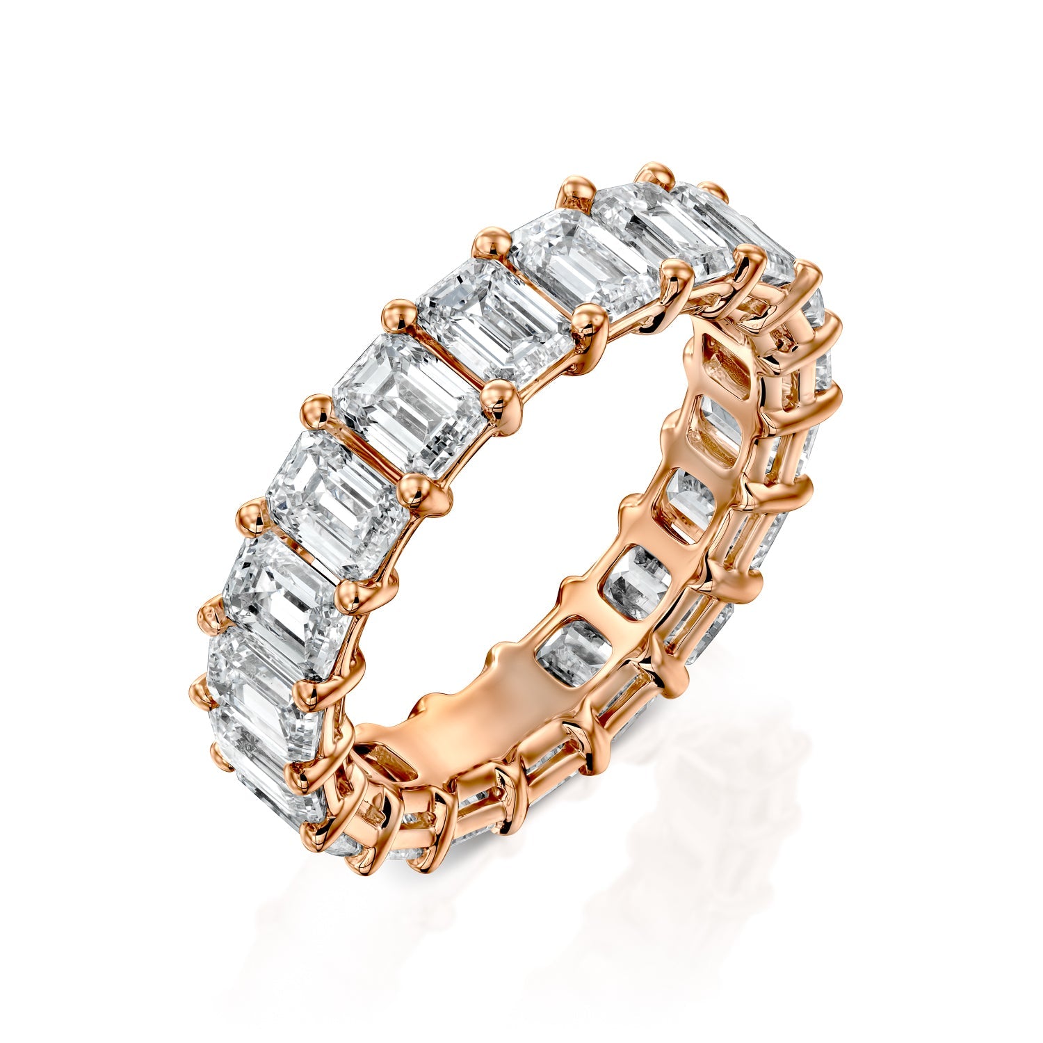 5ct Filomela Emerald Cut Moissanite Ring - Rose Gold