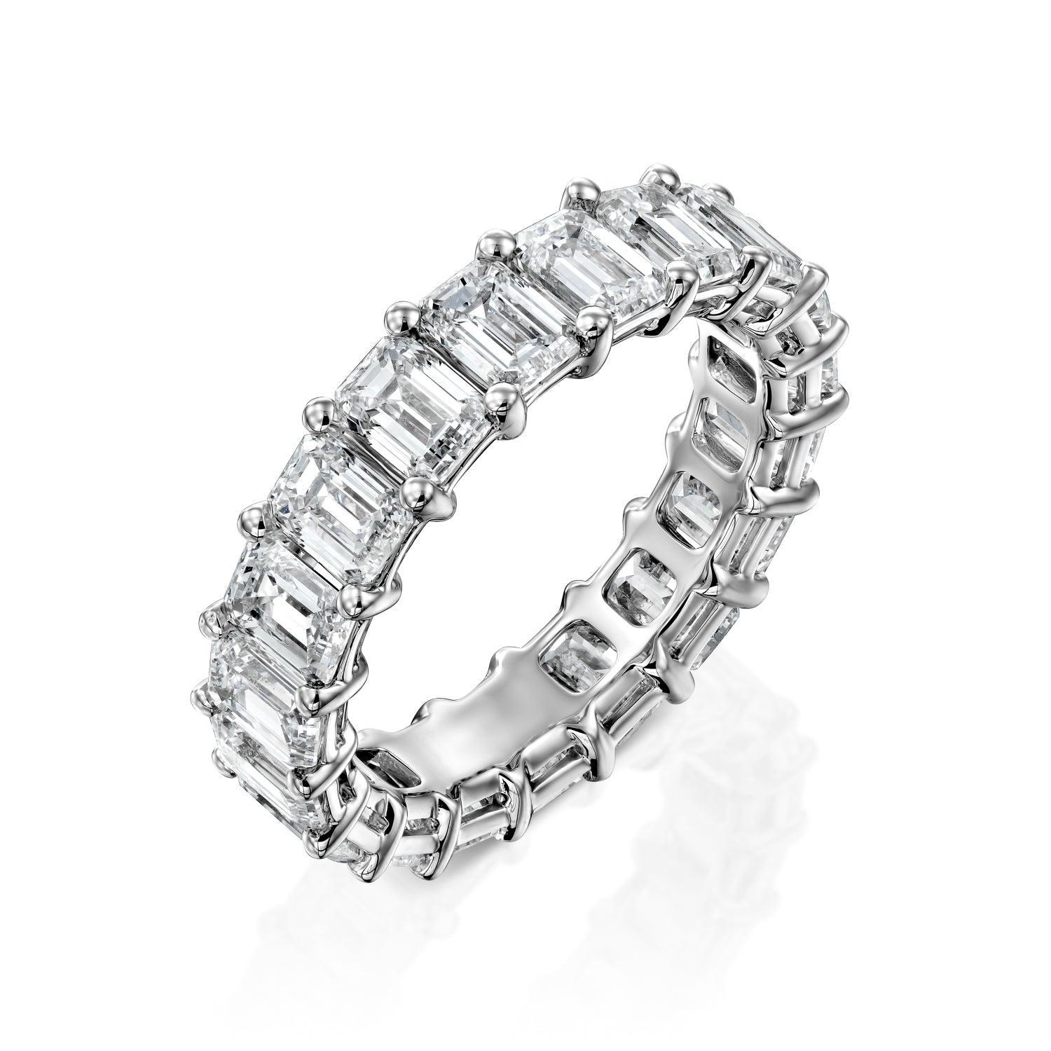 5ct Filomela Emerald Cut Moissanite Ring - Silver