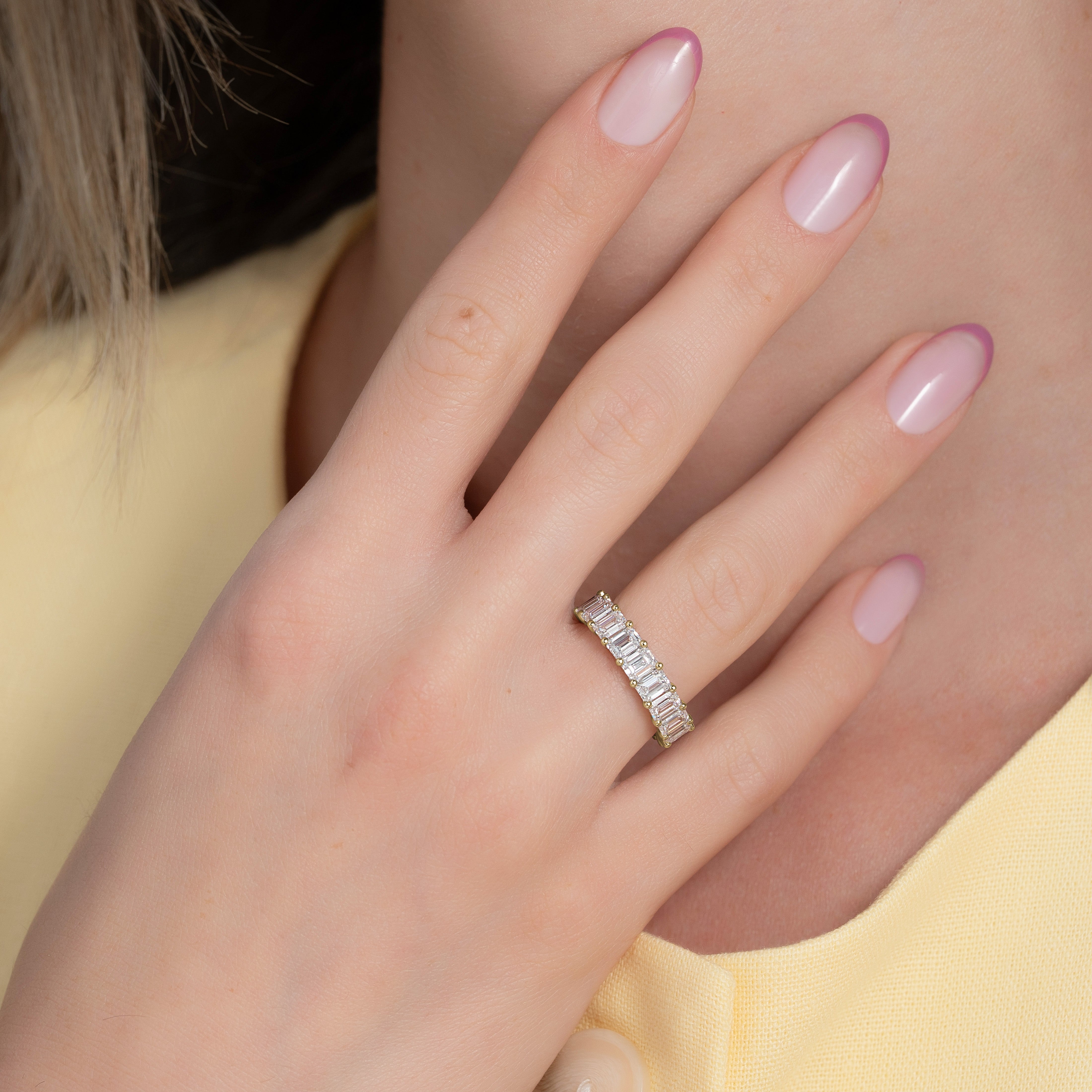 5ct Filomela Emerald Cut Moissanite Ring - Gold