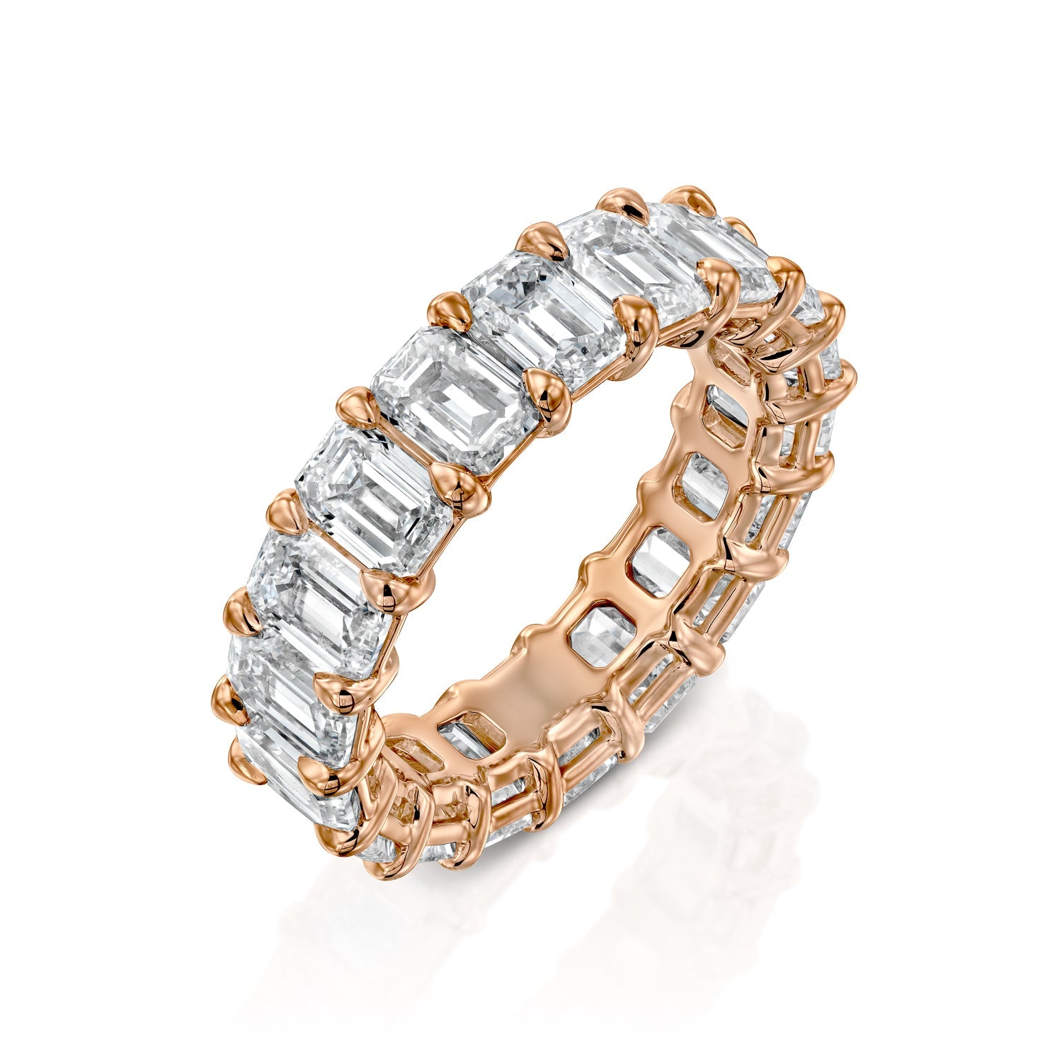 7.5ct Hekate Emerald Cut Moissanite Ring - Rose Gold
