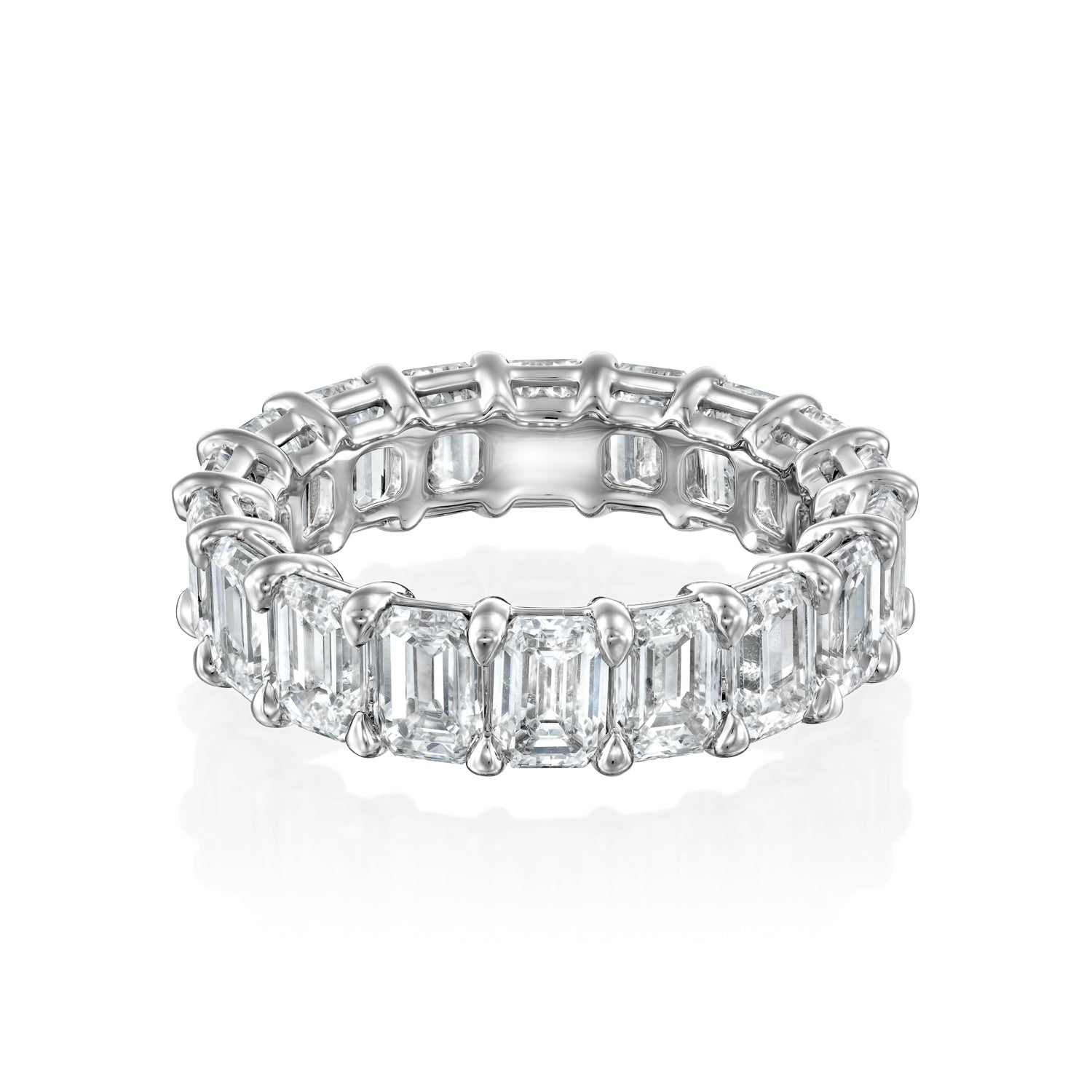 7.5ct Hekate Emerald Cut Moissanite Ring - Silver