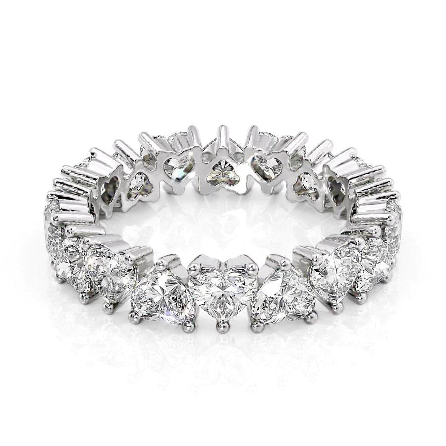 4ct Amada Heart Cut Moissanite Ring - Silver