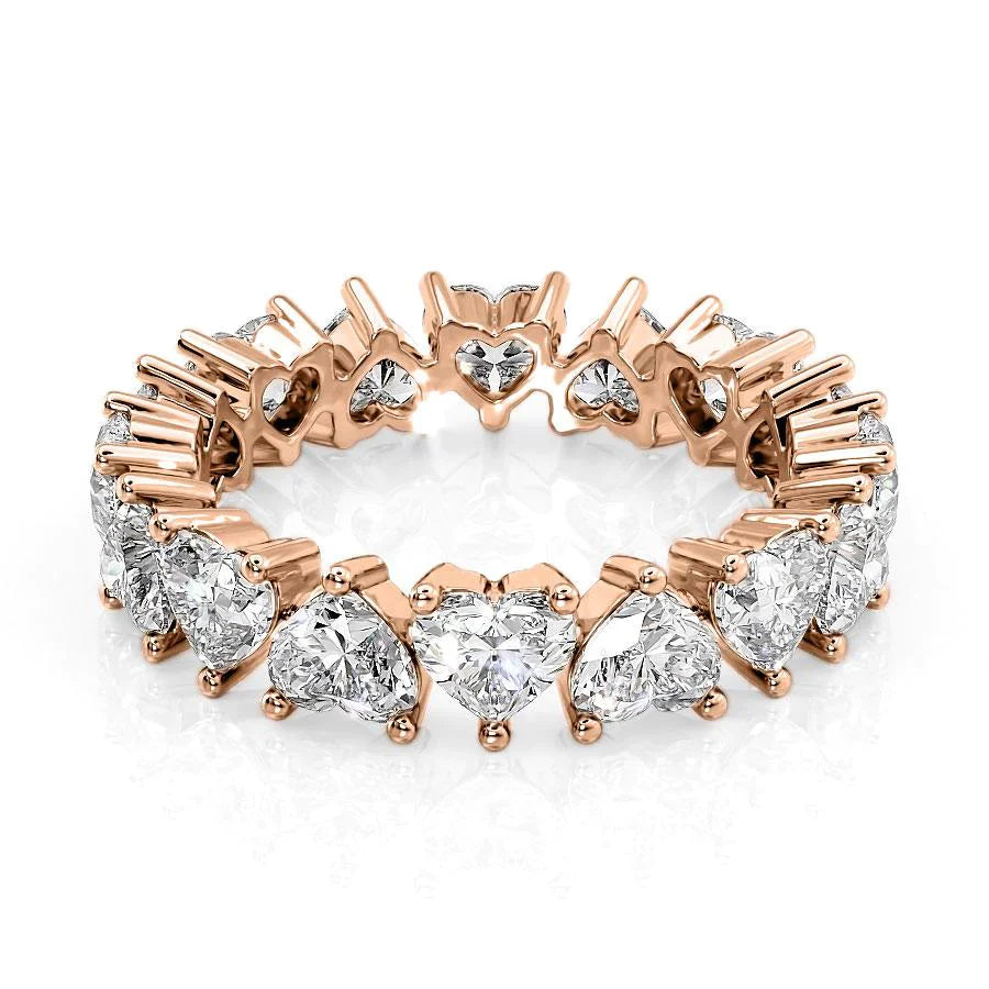4.5ct Sylviana Heart Cut Moissanite Ring - Rose Gold