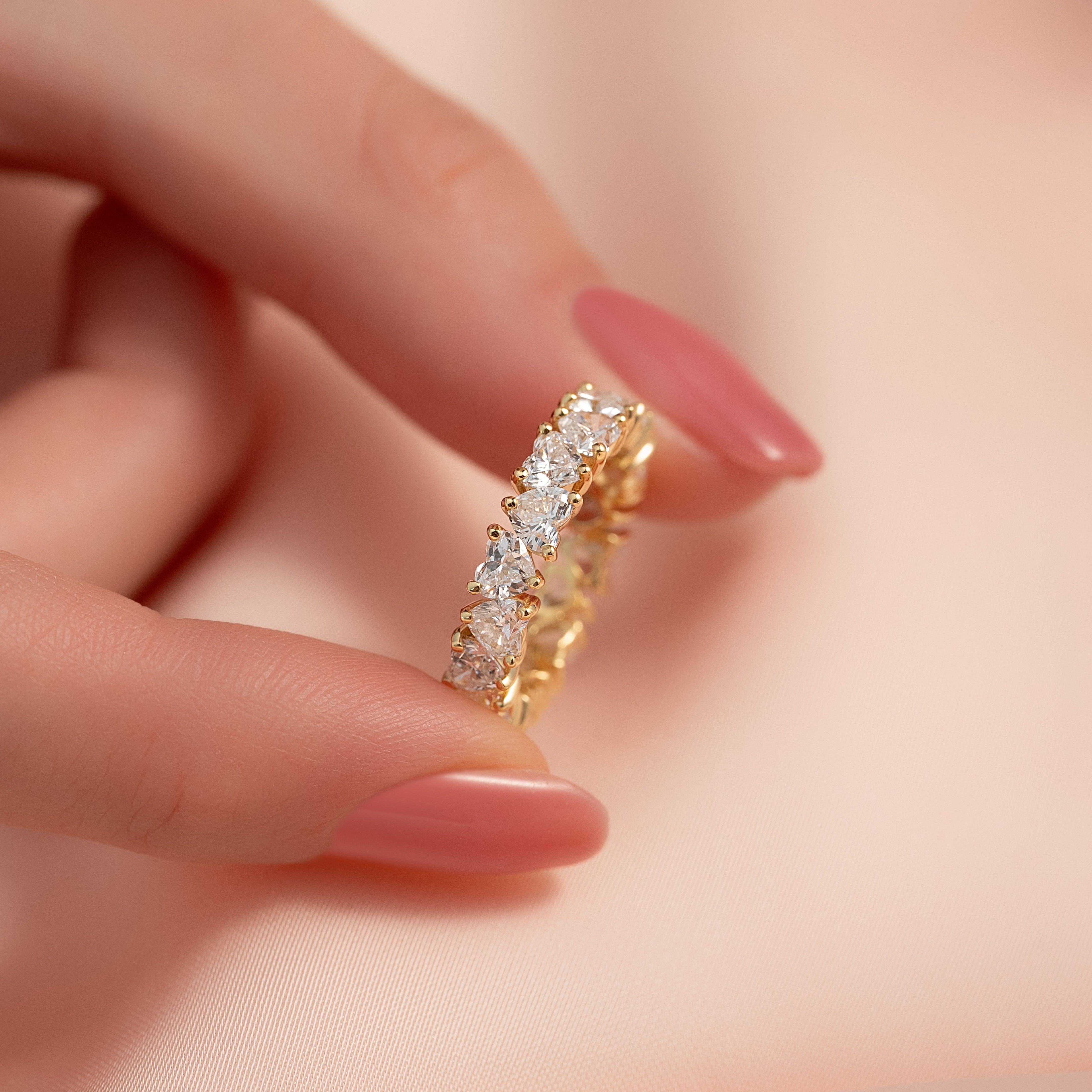4ct Amada Heart Cut Moissanite Ring - Gold