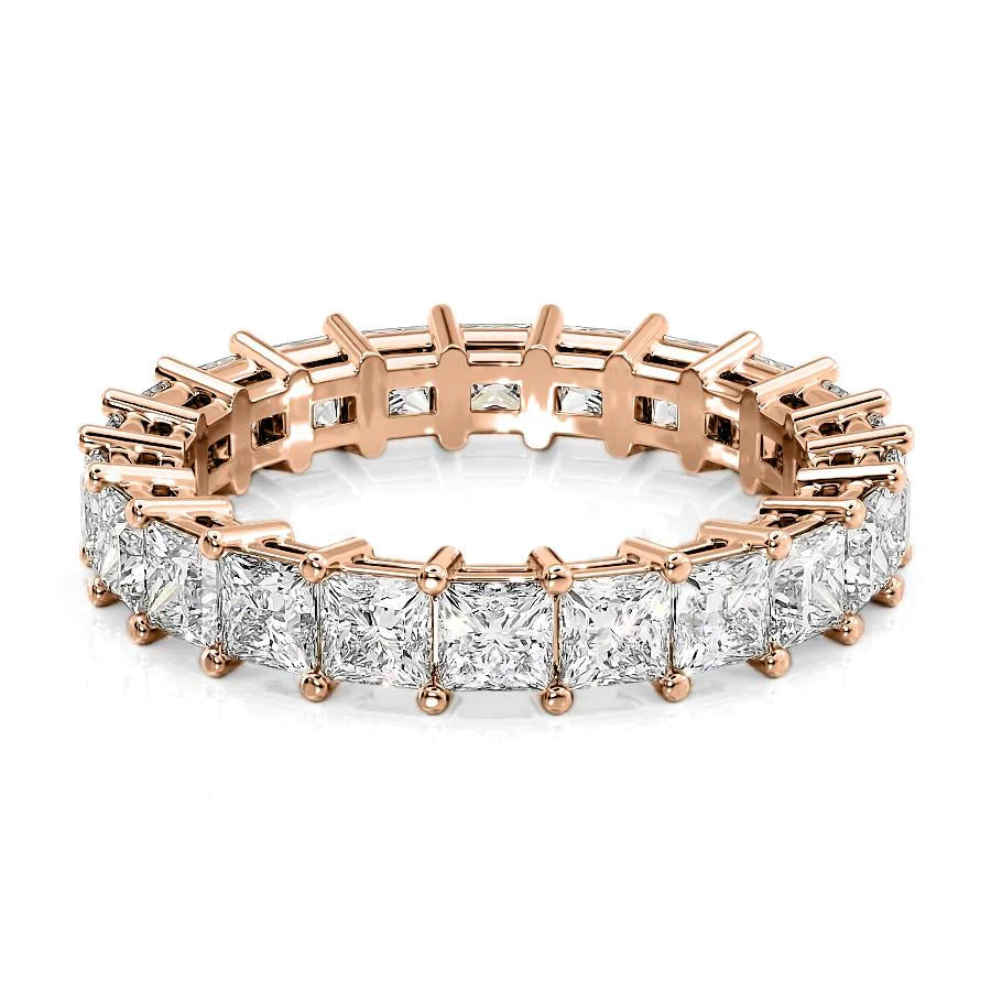 3.5ct Virginie Princess Cut Moissanite Ring - Rose Gold