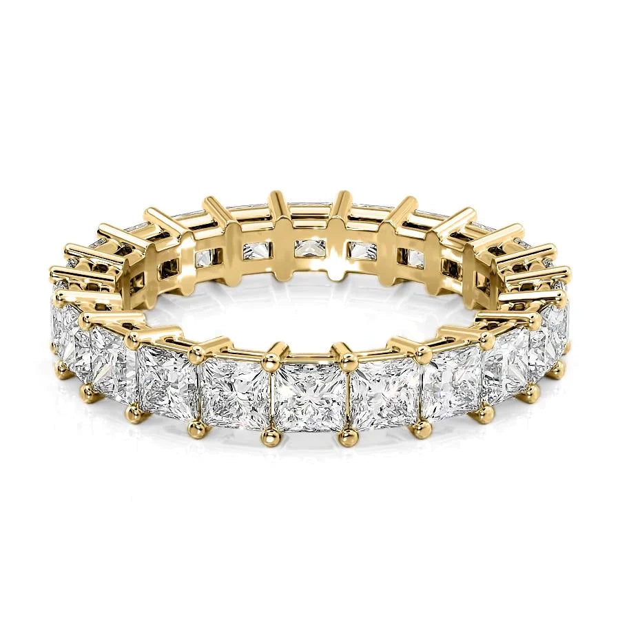 3.5ct Virginie Princess Cut Moissanite Ring - Gold