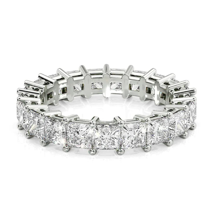 4ct Aurore Princess Cut Moissanite Ring - Silver