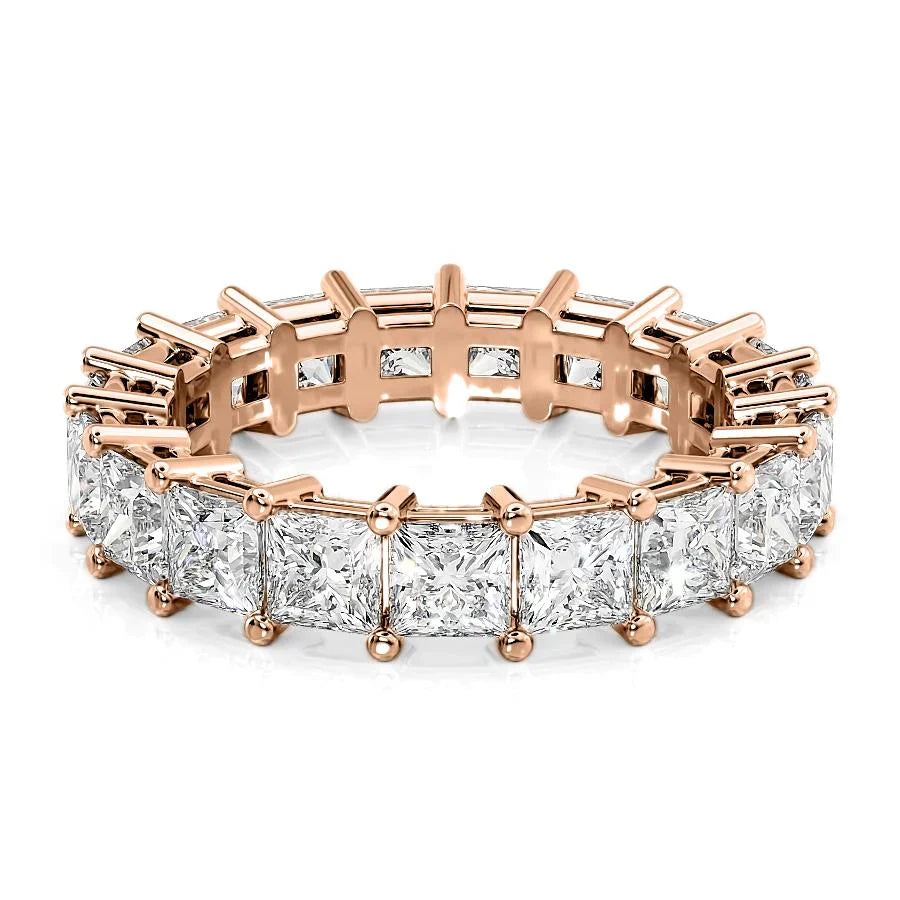4.7ct Xiara Princess Cut Moissanite Ring - Rose Gold