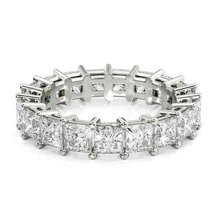 4.7ct Xiara Princess Cut Moissanite Ring - Silver