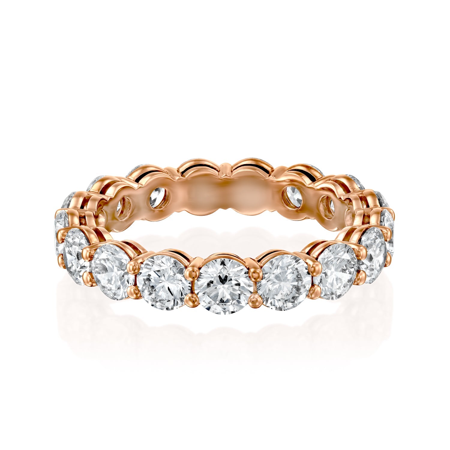 3ct Fairla Round Cut Moissanite Ring - Rose Gold