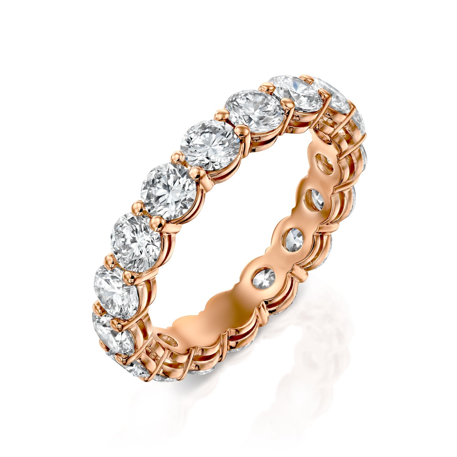3ct Fairla Round Cut Moissanite Ring - Rose Gold