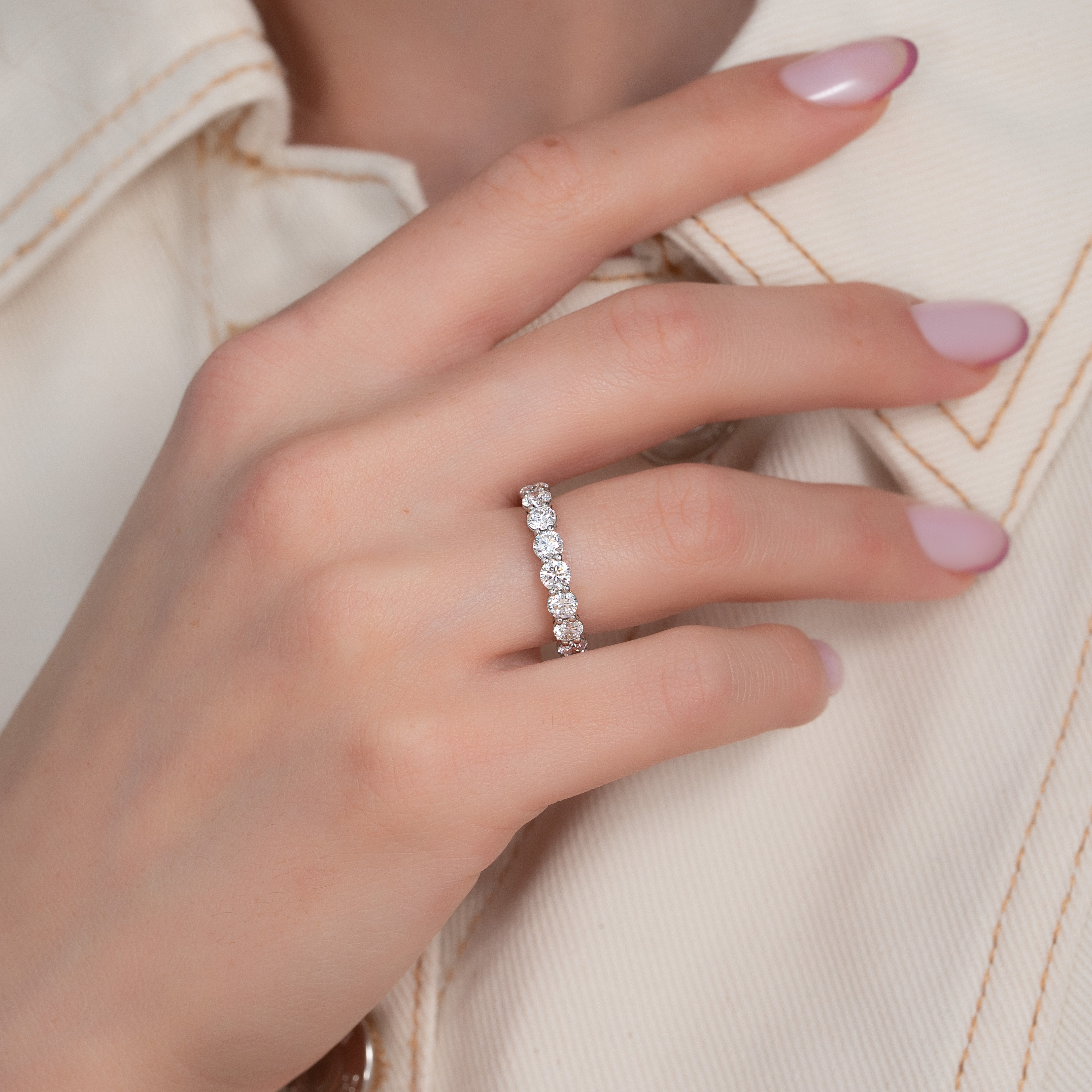 3ct Fairla Round Cut Moissanite Ring - Silver