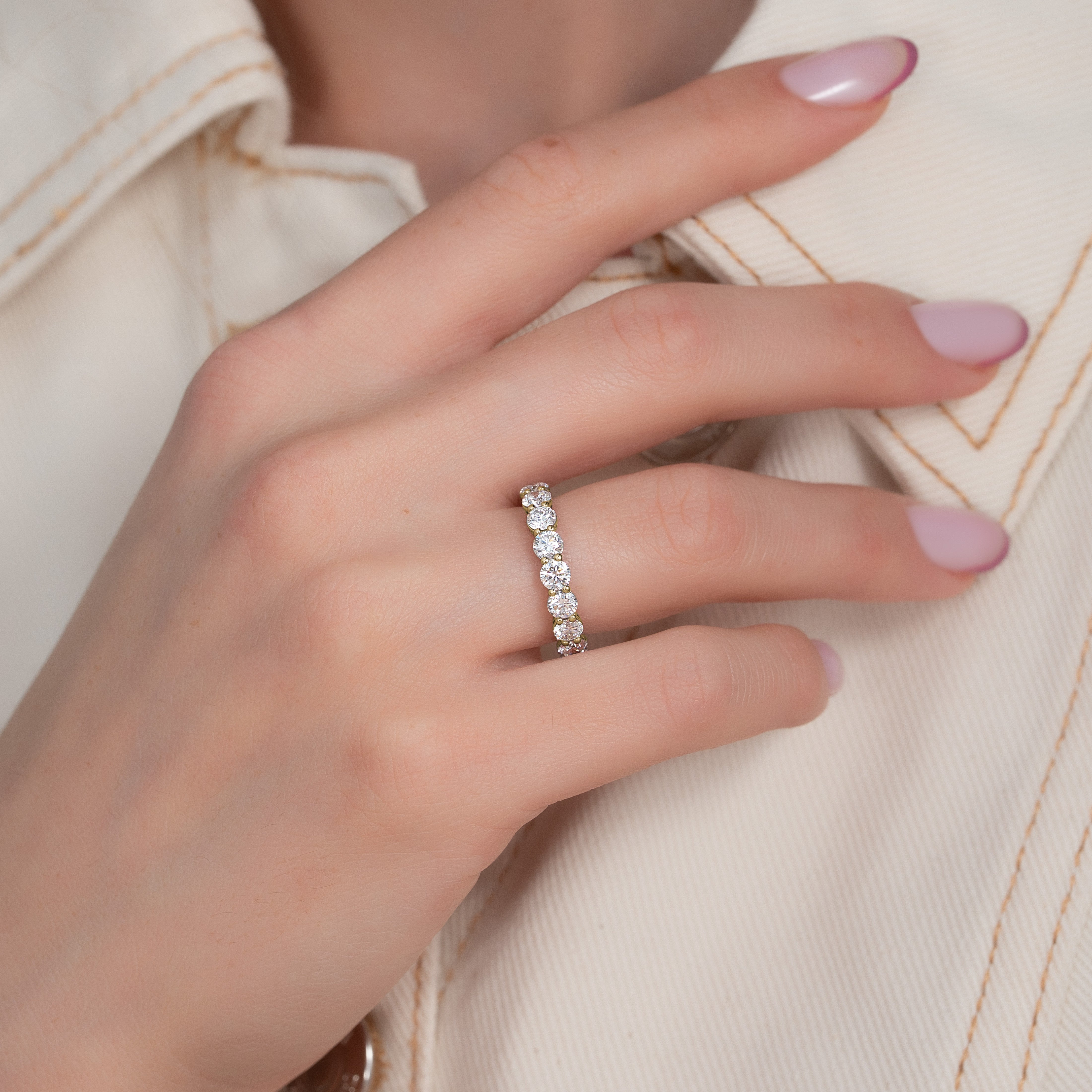 3ct Fairla Round Cut Moissanite Ring - Gold