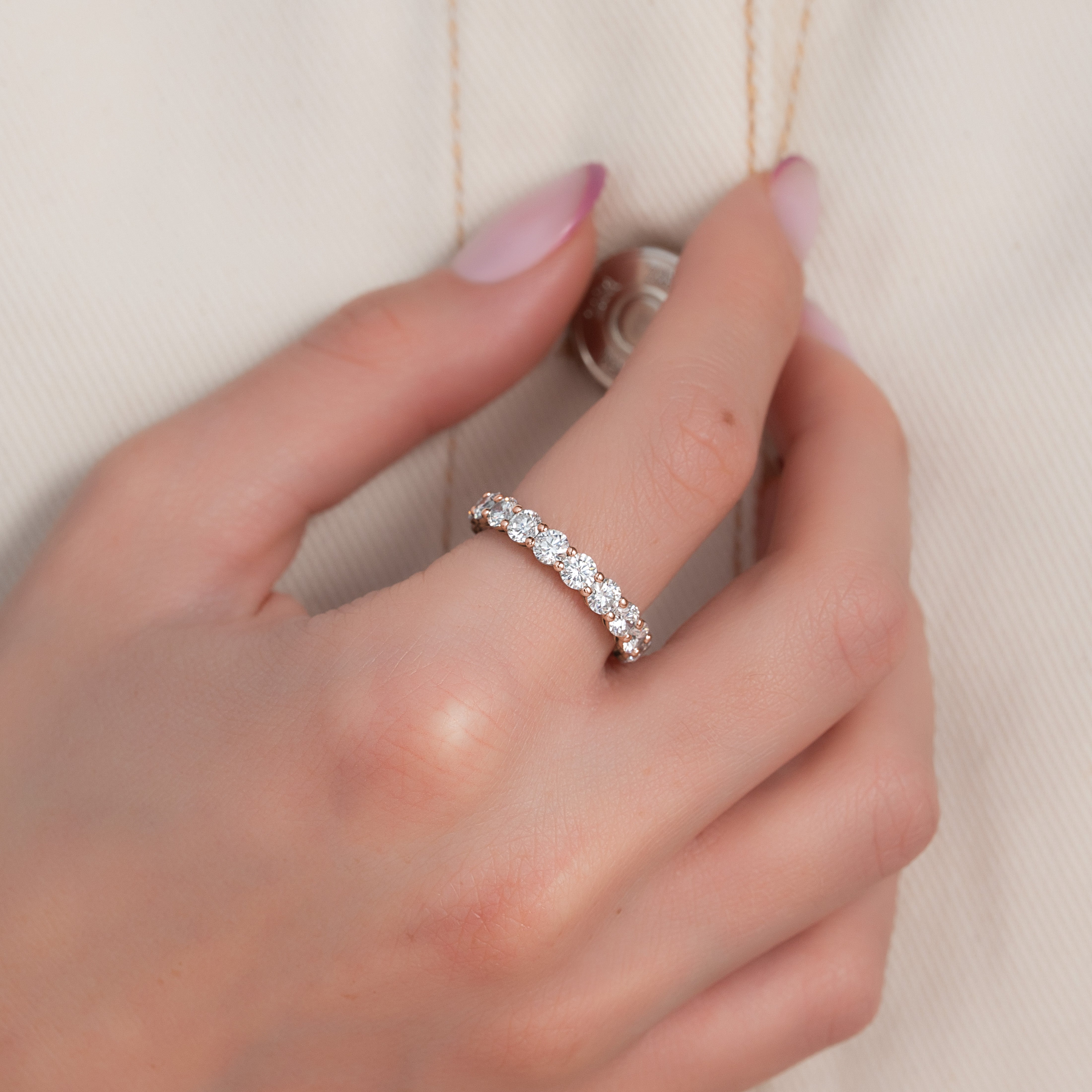 3.5ct Dianthe Round Cut Moissanite Ring - Rose Gold