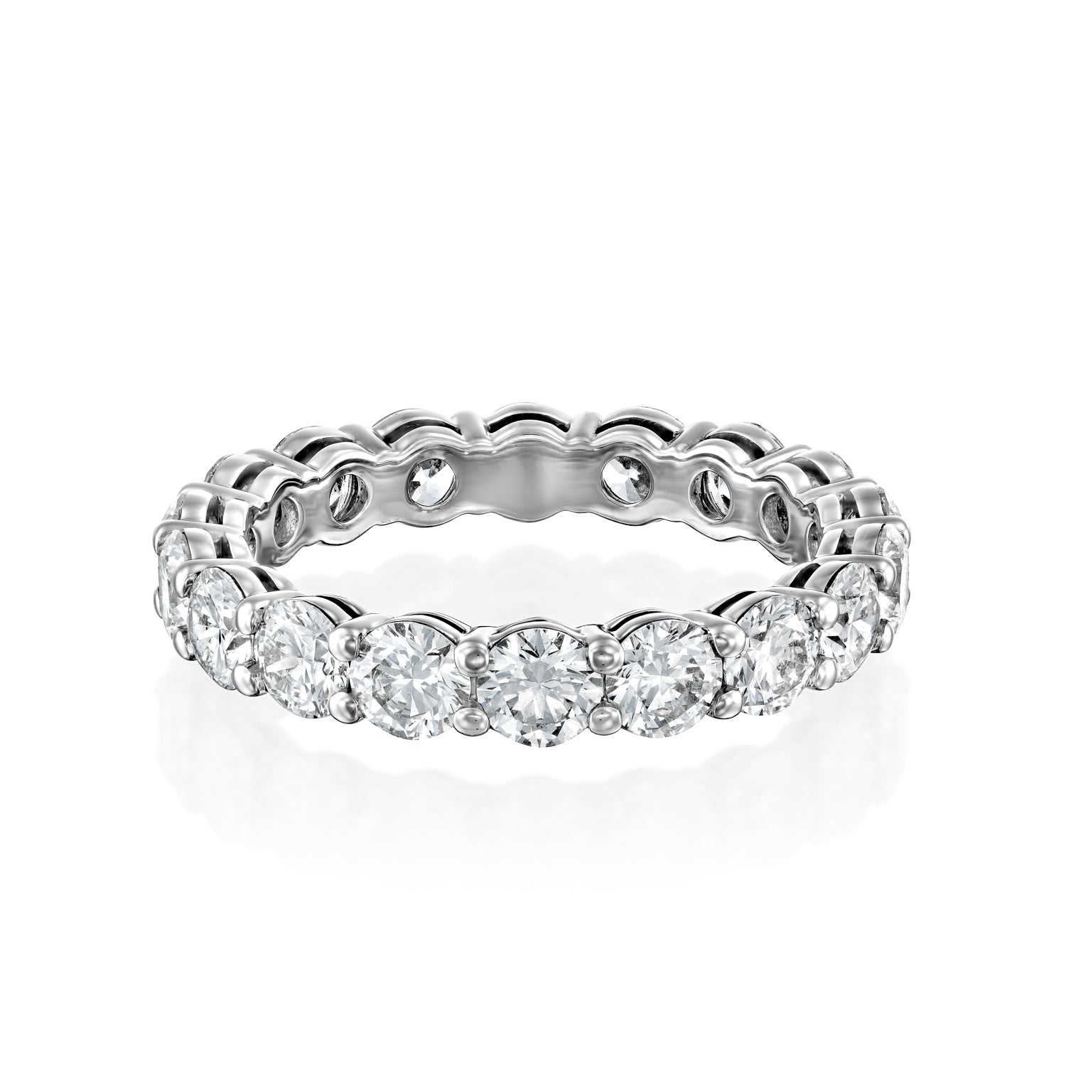 3.5ct Dianthe Round Cut Moissanite Ring - Silver