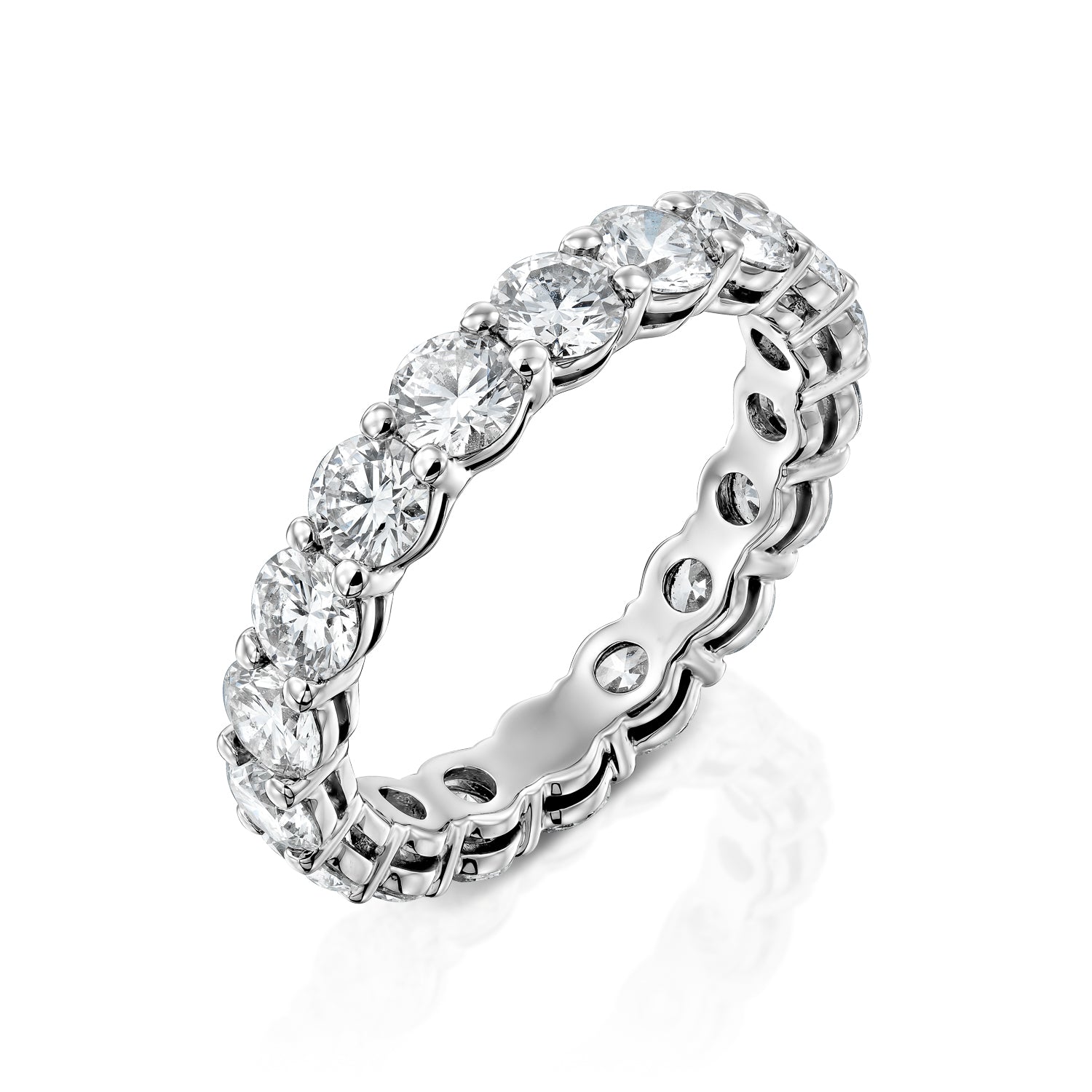 3.5ct Dianthe Round Cut Moissanite Ring - Silver