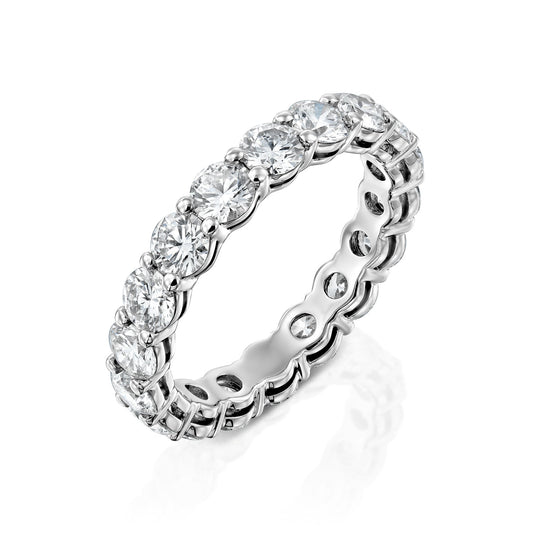 3.5ct Dianthe Round Cut Moissanite Ring - Silver