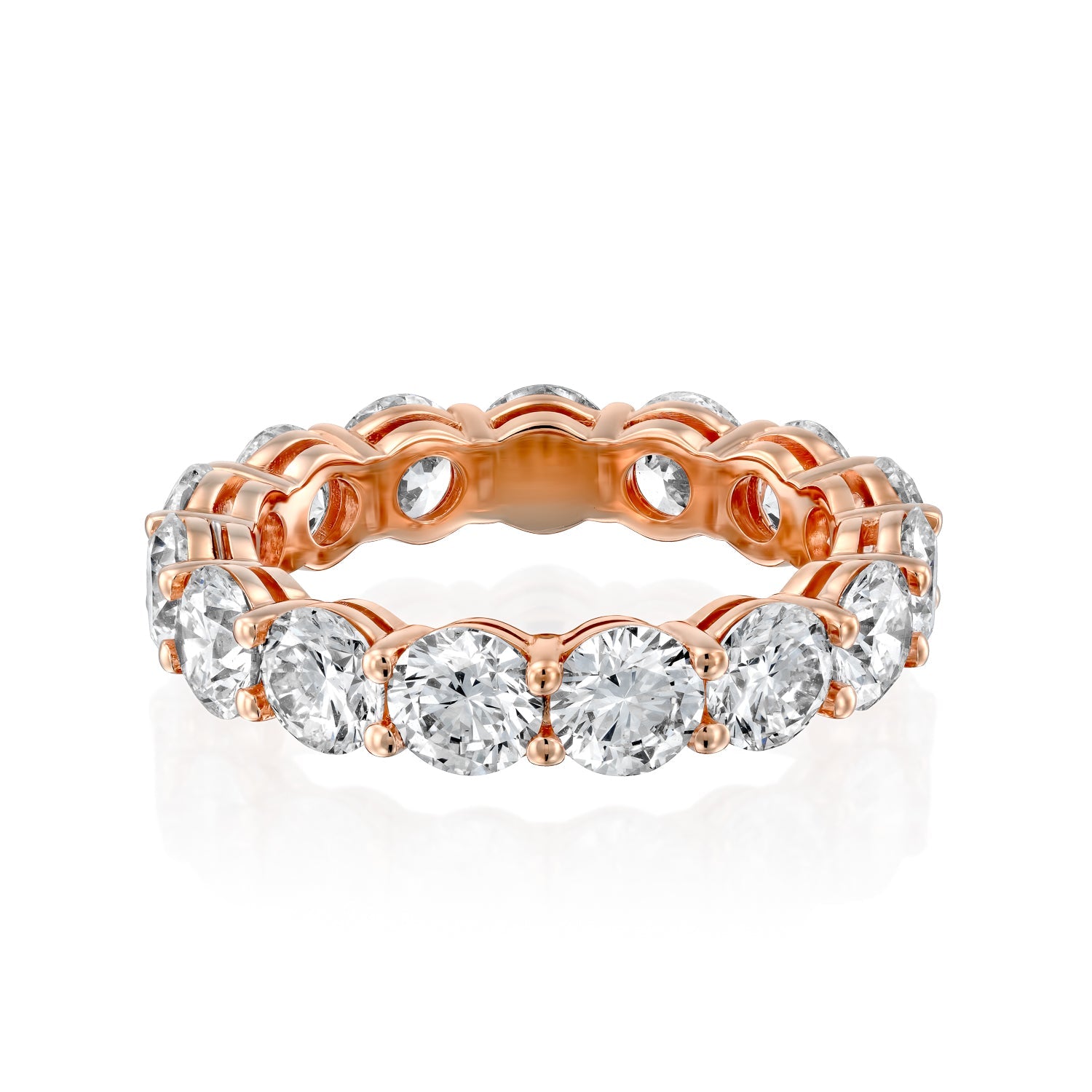 4ct Cleta Round Cut Moissanite Ring - Rose Gold