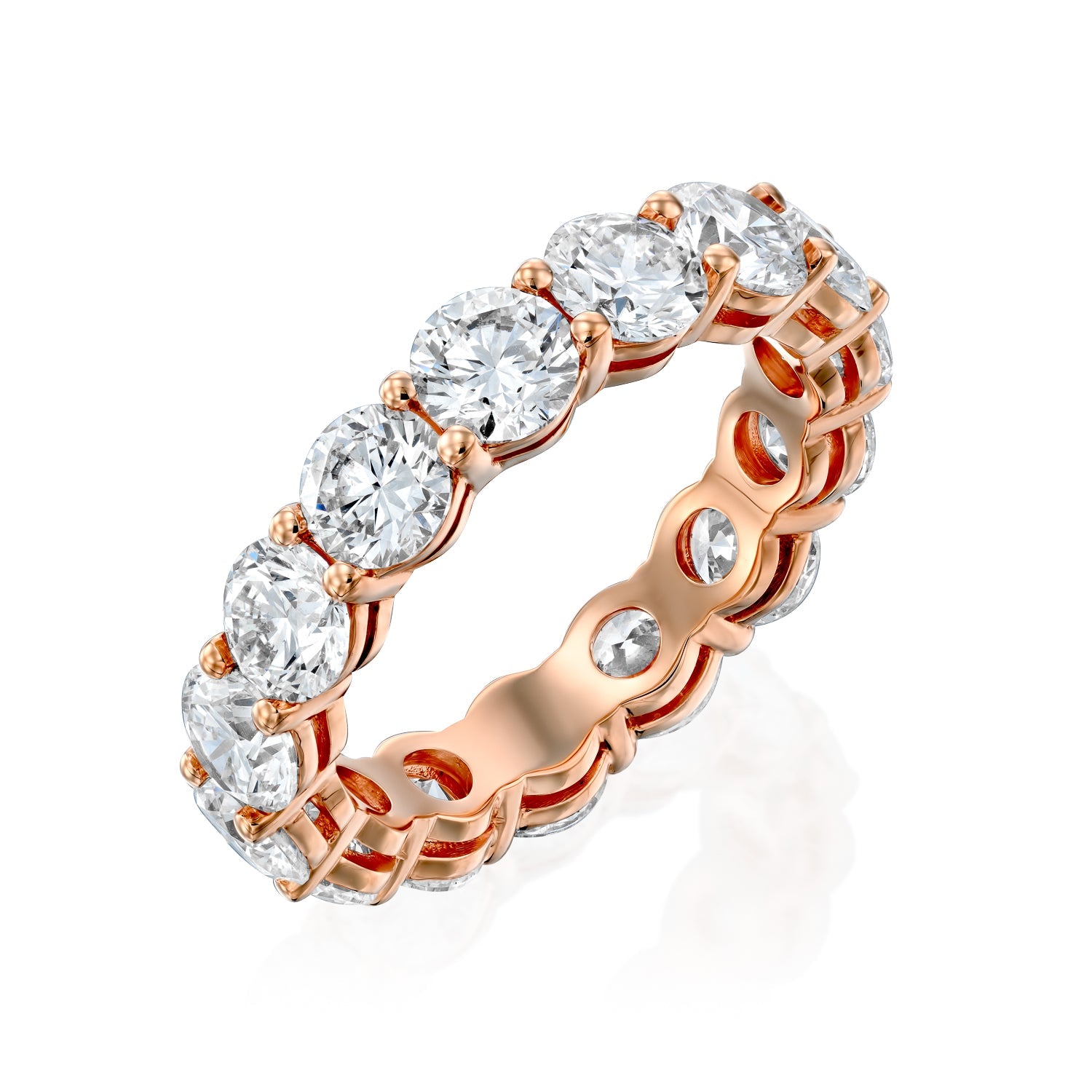 4ct Cleta Round Cut Moissanite Ring - Rose Gold