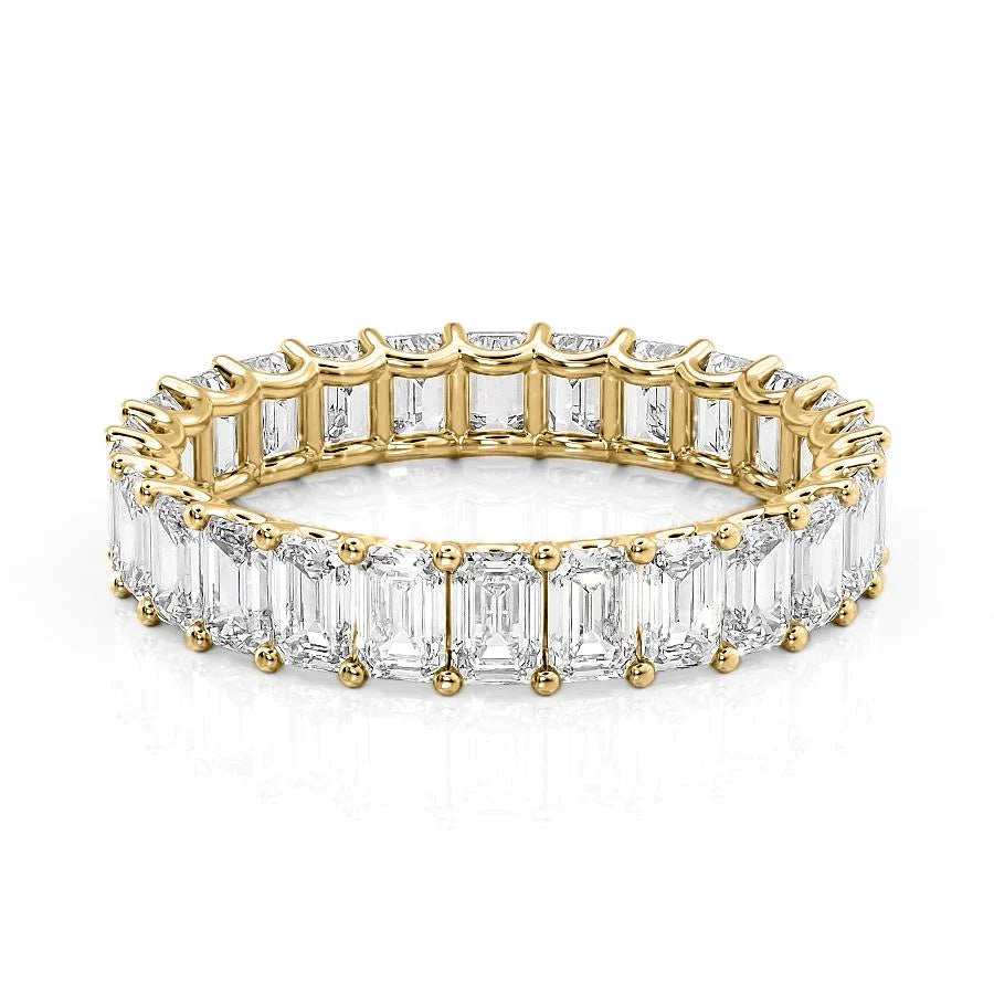 4ct Ellise Emerald Cut Moissanite Ring - Gold