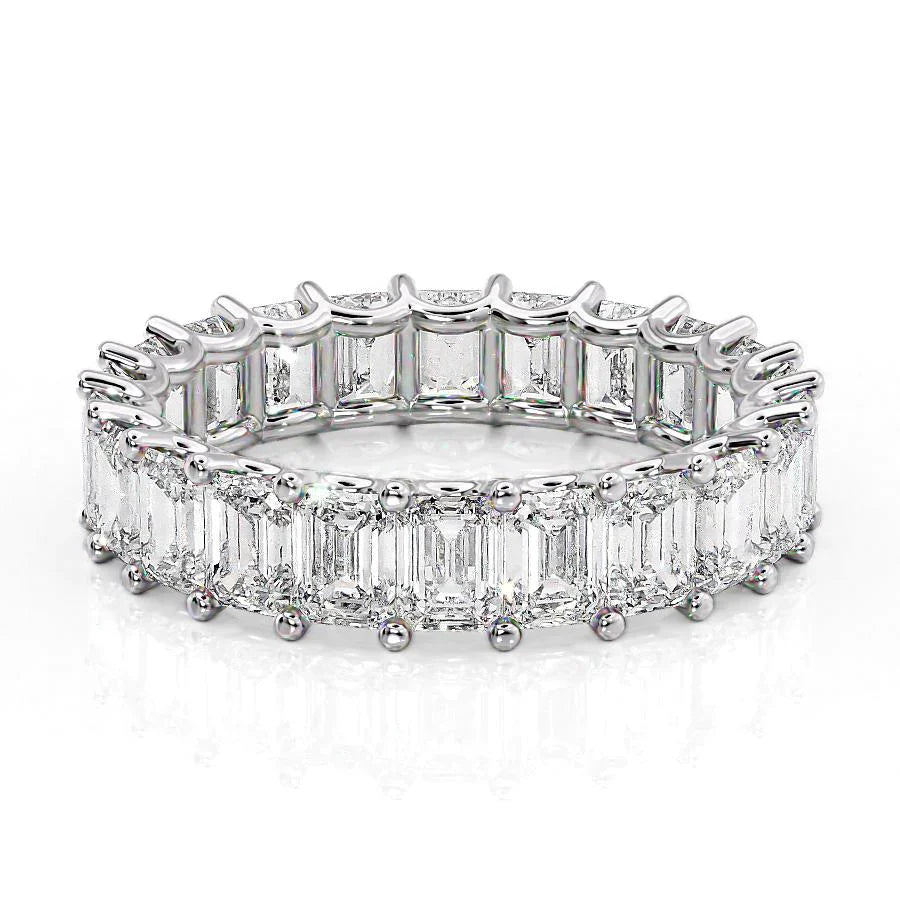 5.5ct Marisa Emerald Cut Moissanite Ring - Silver