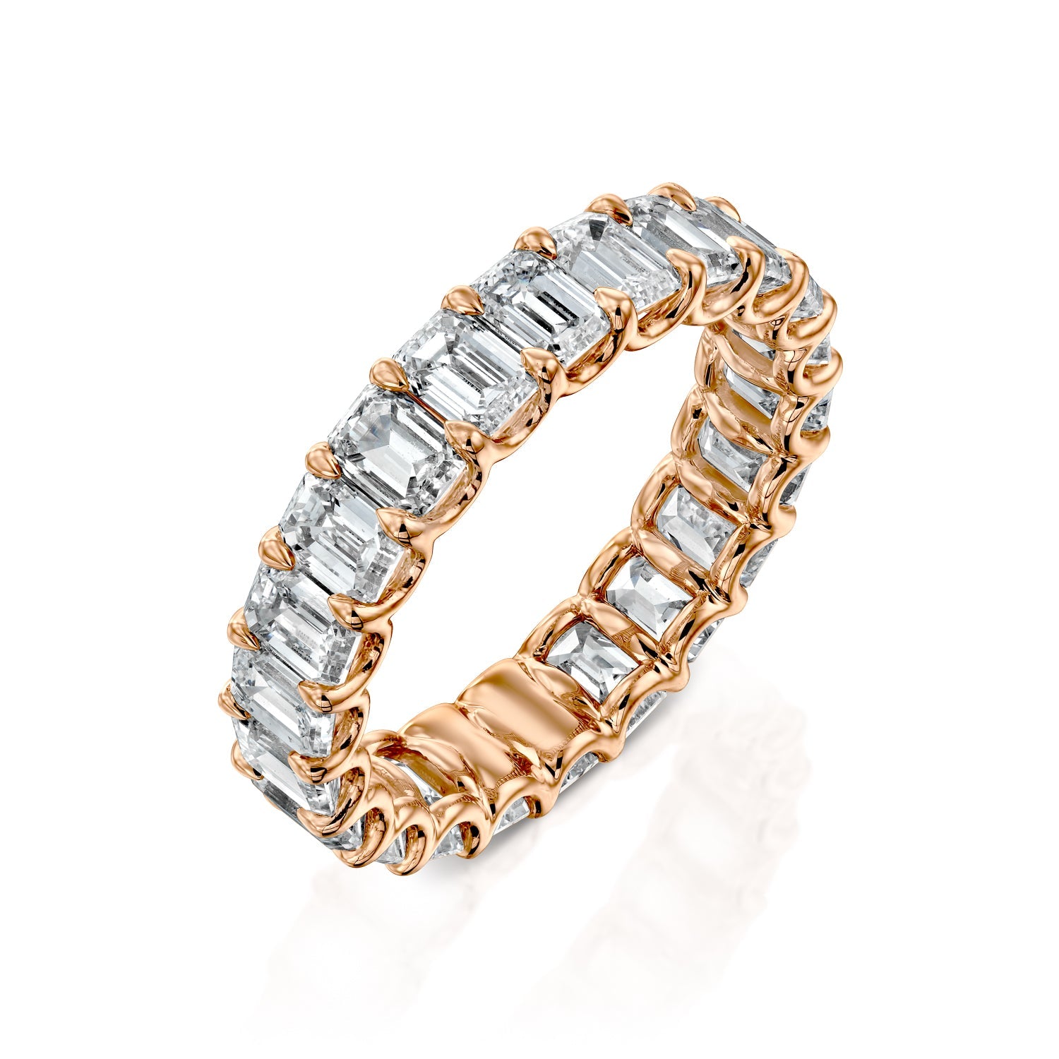 5ct Tarana Emerald Cut Moissanite Ring - Rose Gold