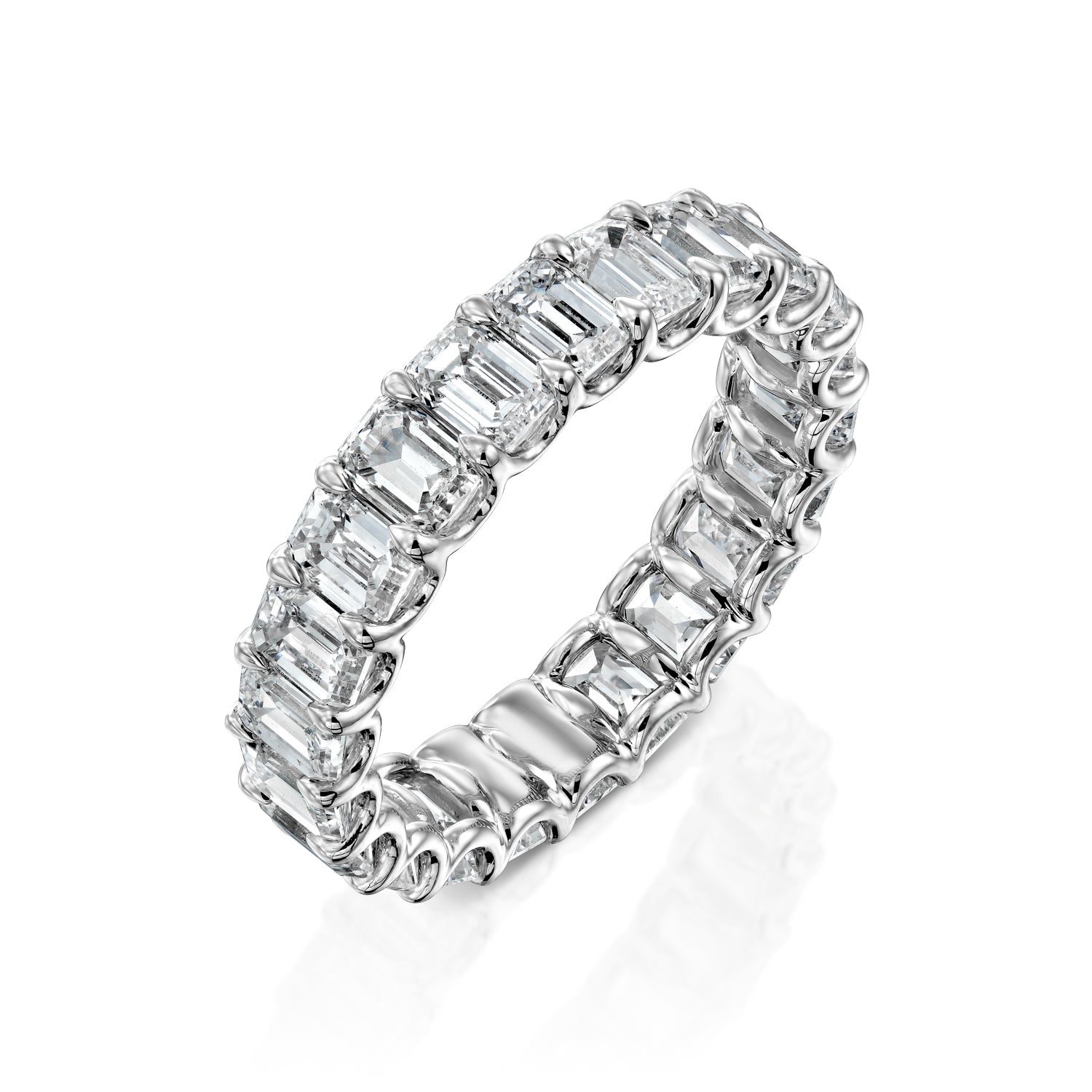5ct Tarana Emerald Cut Moissanite Ring - Silver