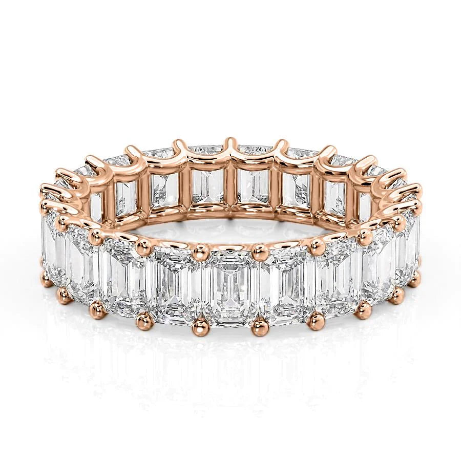 6ct Elodie Emerald Cut Moissanite Ring - Rose Gold
