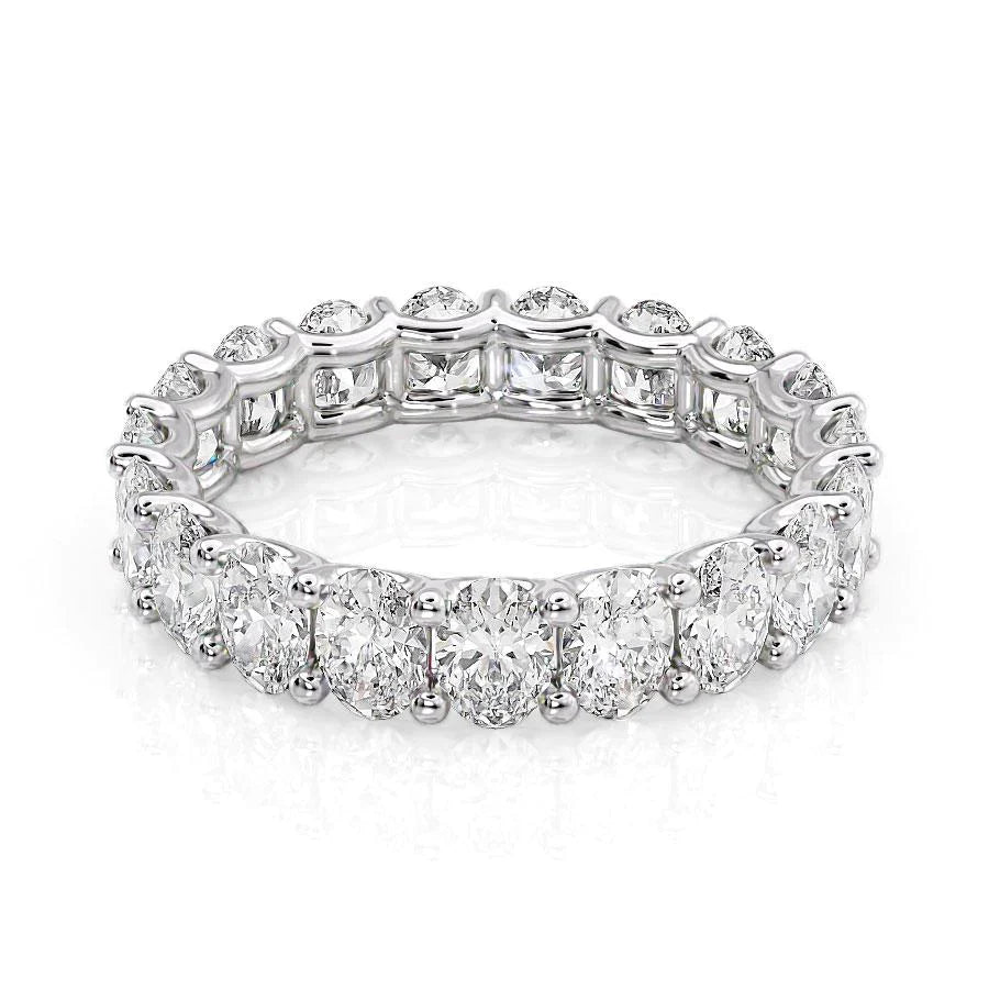 4ct Zelira Oval Cut Moissanite Ring - Silver