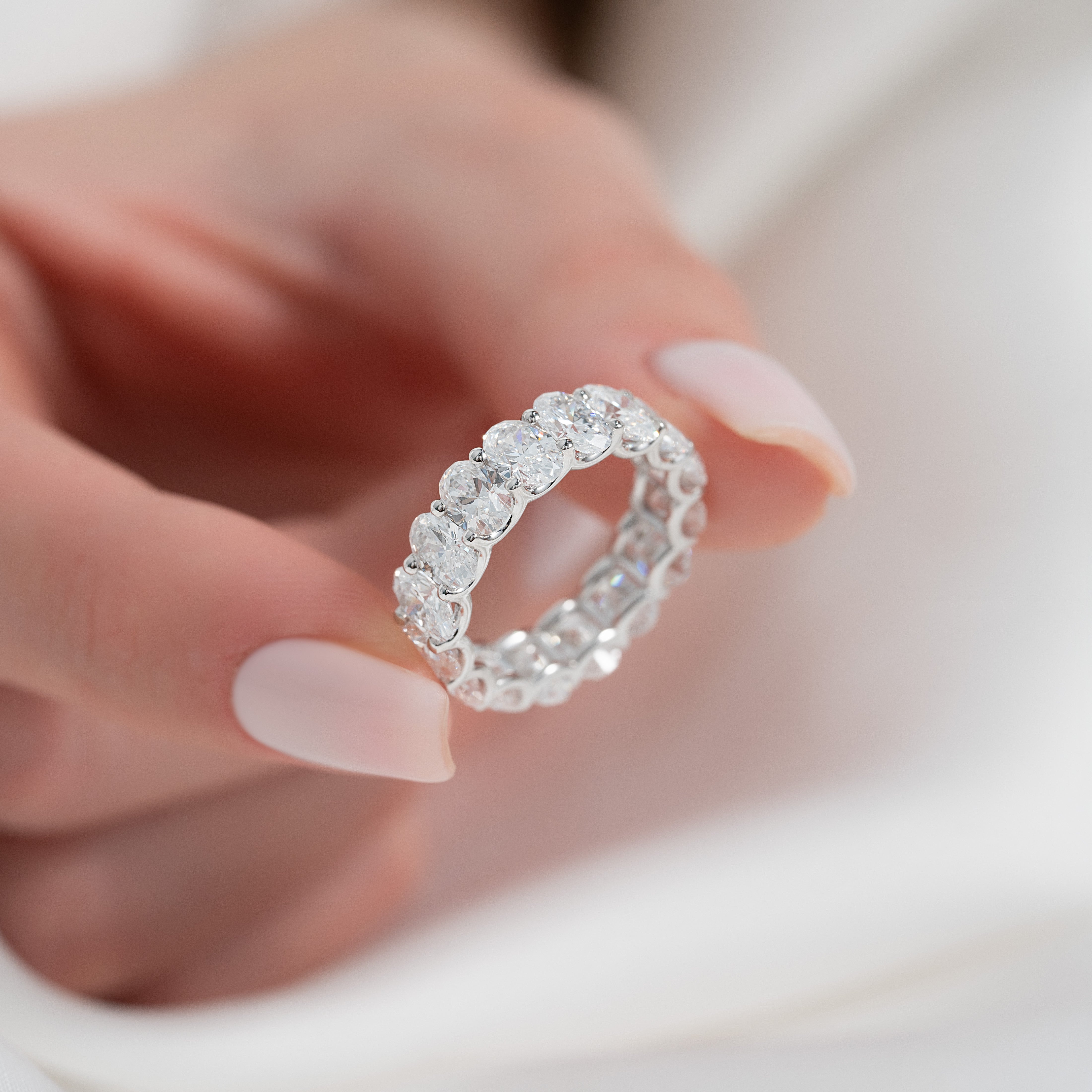 6.5ct Palina Oval Cut Moissanite Ring - Silver