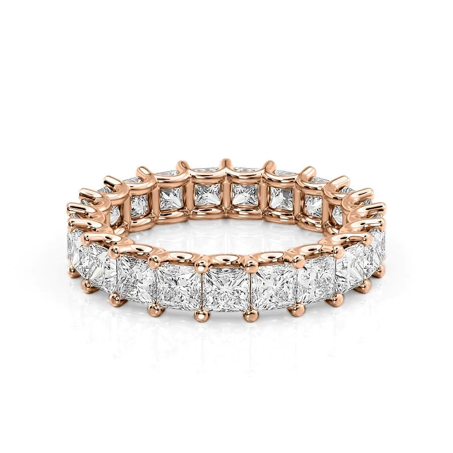 4ct Branka Princess Cut Moissanite Ring - Rose Gold