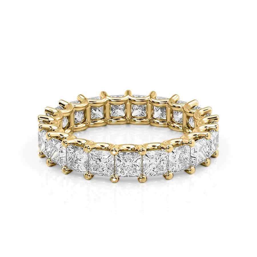 4ct Branka Princess Cut Moissanite Ring - Gold