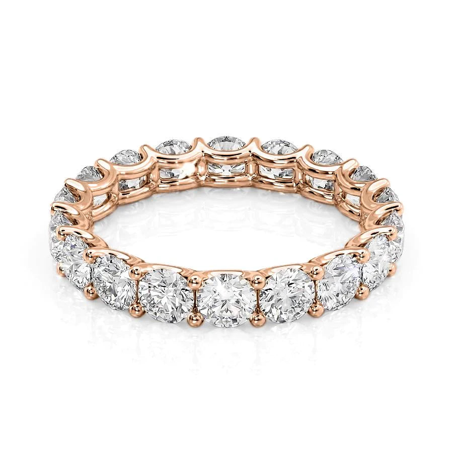 3.5ct Marina Round Cut Moissanite Ring - Rose Gold