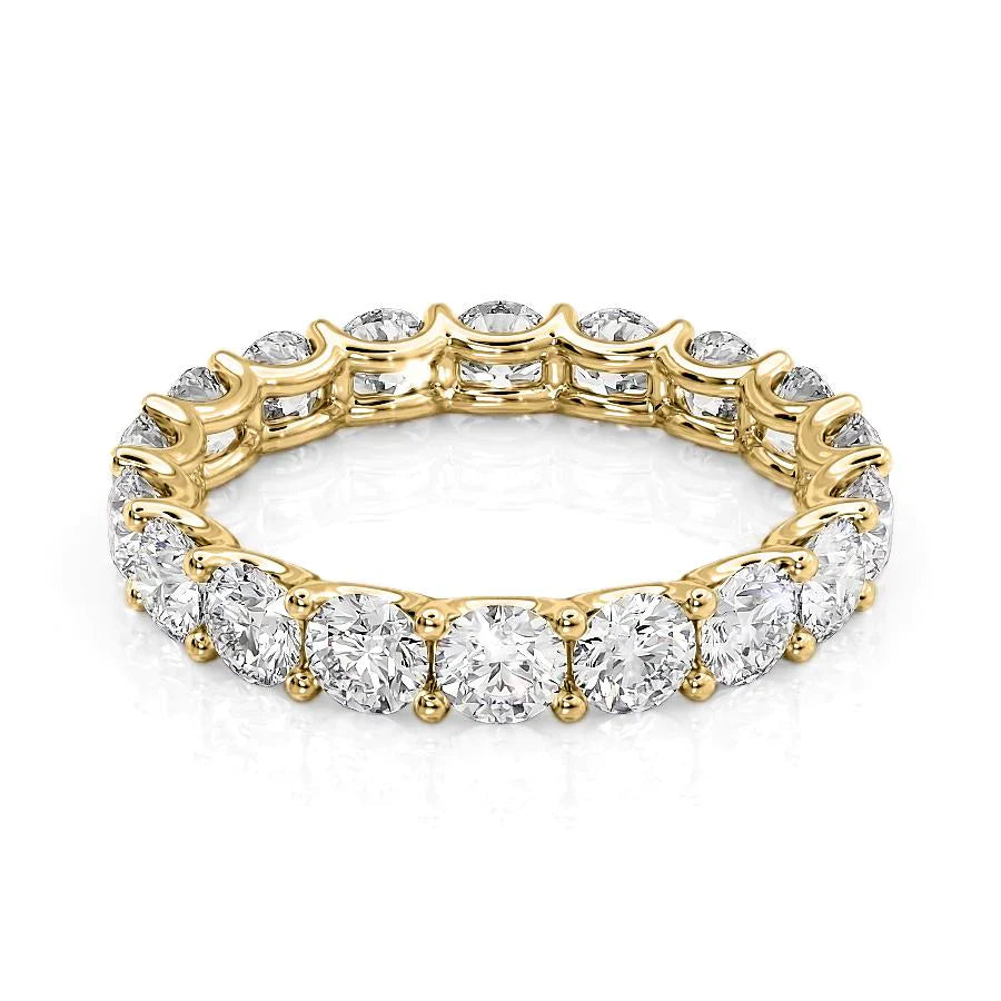 3.5ct Marina Round Cut Moissanite Ring - Gold