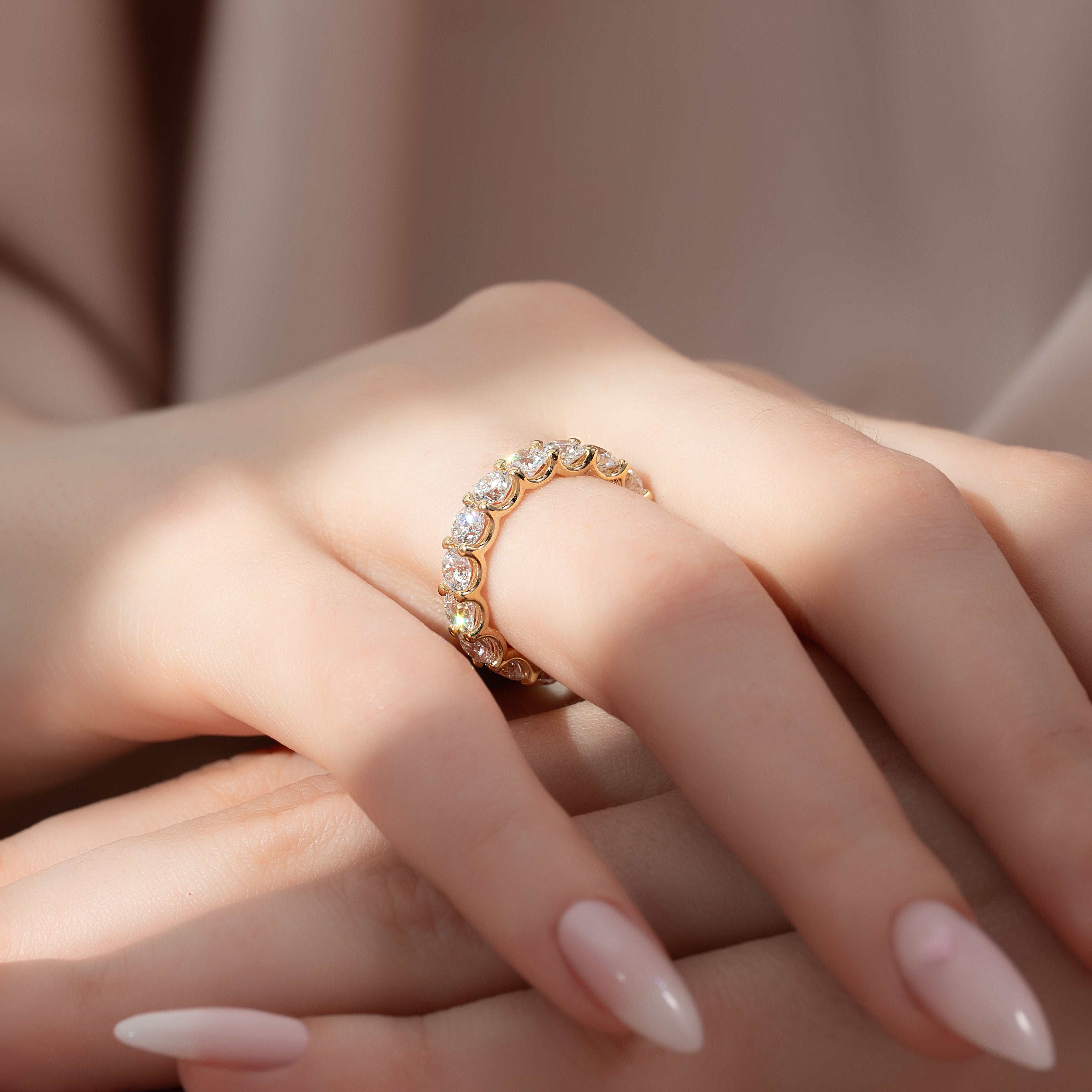 4ct Dari Round Cut Moissanite Ring - Gold