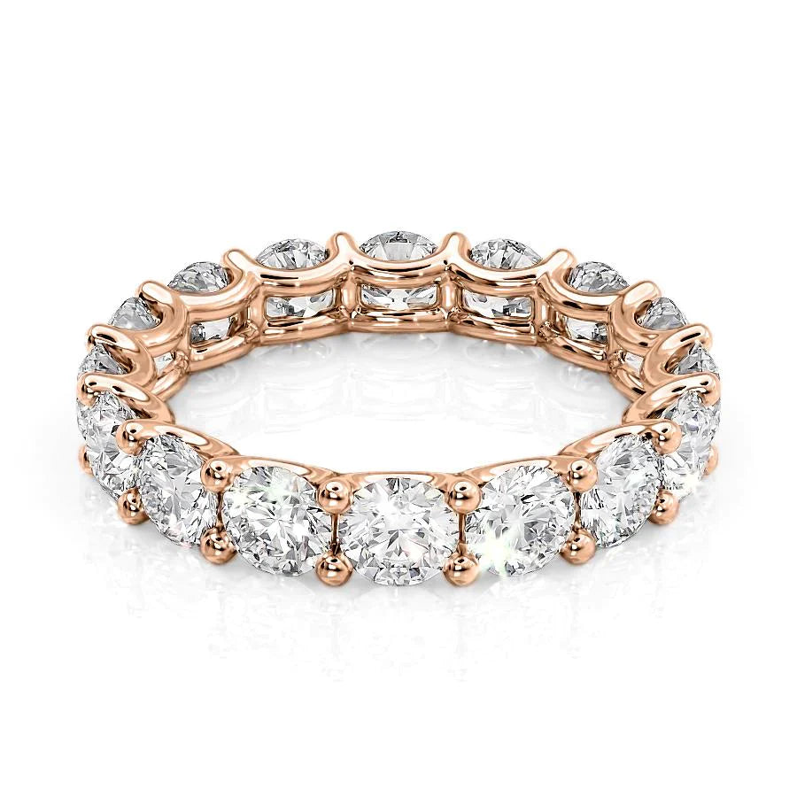 4ct Dari Round Cut Moissanite Ring - Rose Gold