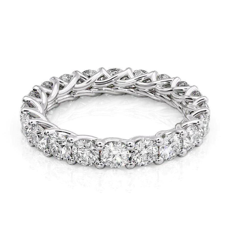 3ct Daniela Round Cut Moissanite Ring - Silver