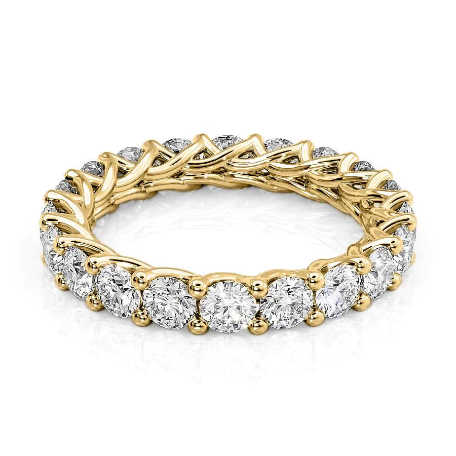 3ct Daniela Round Cut Moissanite Ring - Gold