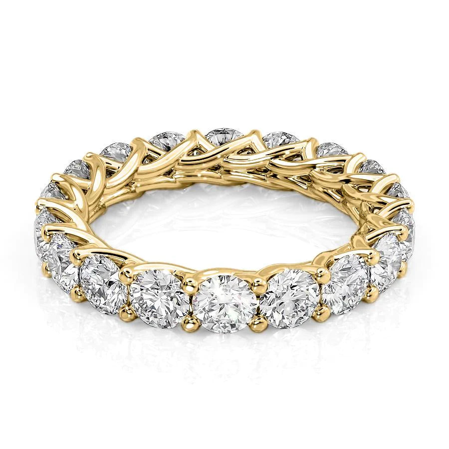 3.5ct Jasmita Round Cut Moissanite Ring - Gold