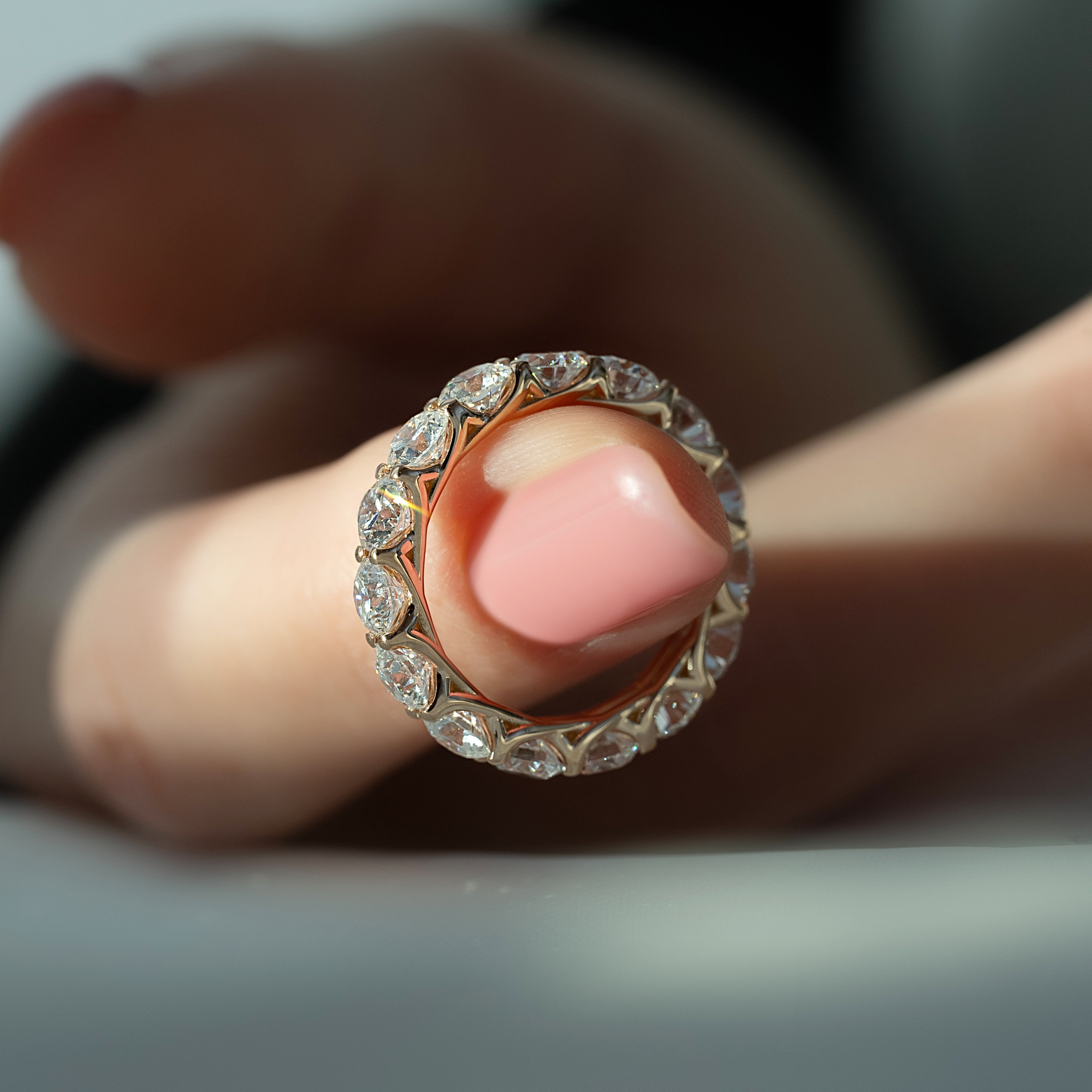 4ct Aphra Round Cut Moissanite Ring - Rose Gold