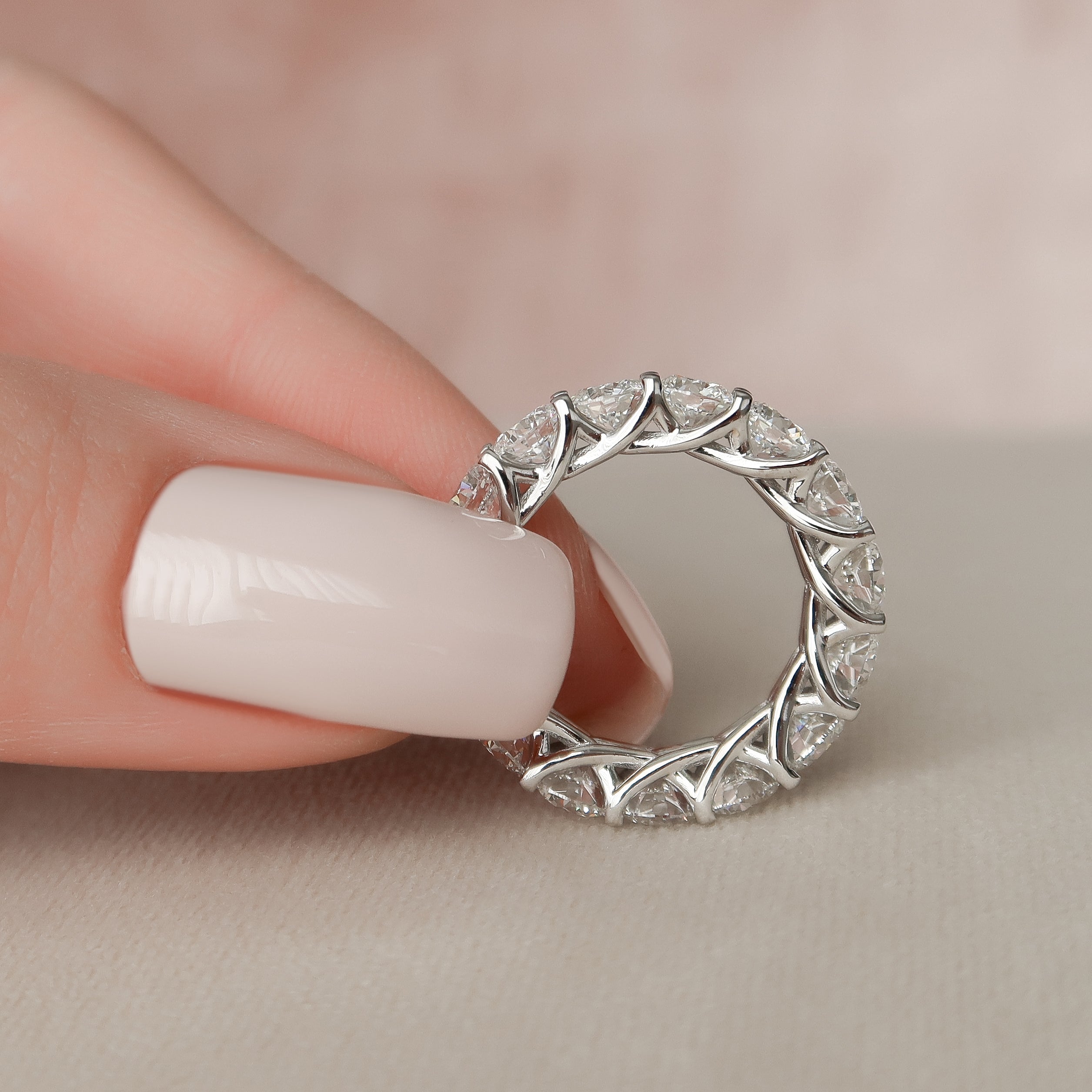 4.5ct Domina Round Cut Moissanite Ring - Silver