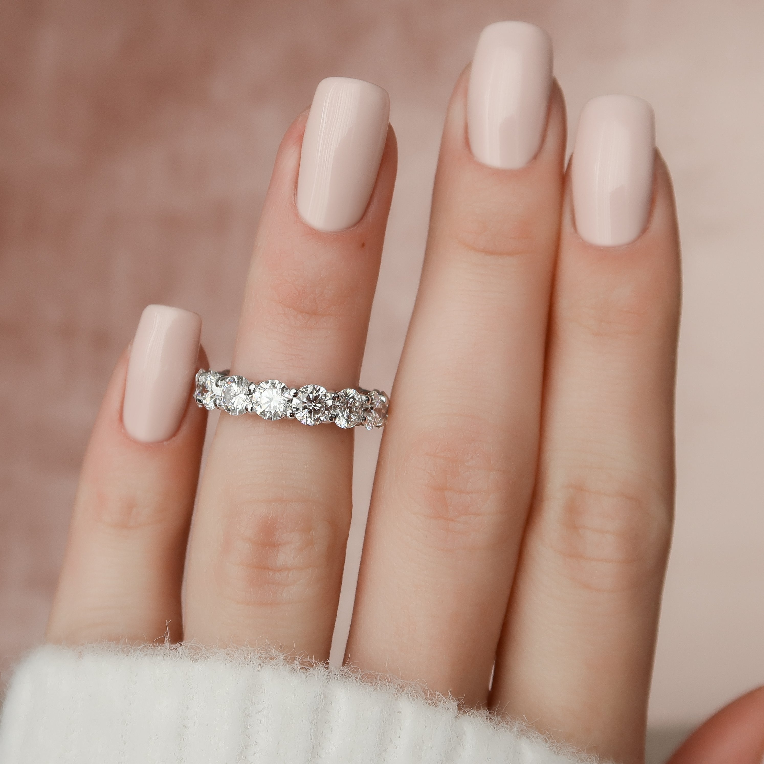 4.5ct Domina Round Cut Moissanite Ring - Silver