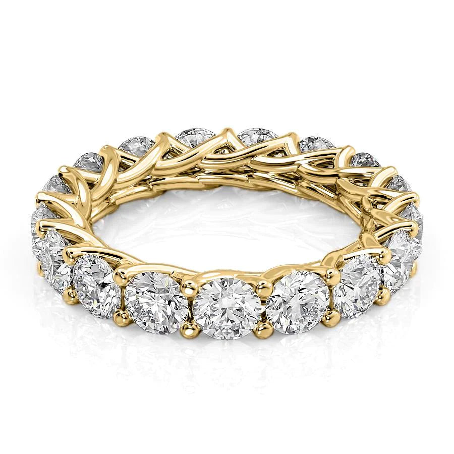4ct Aphra Round Cut Moissanite Ring - Gold